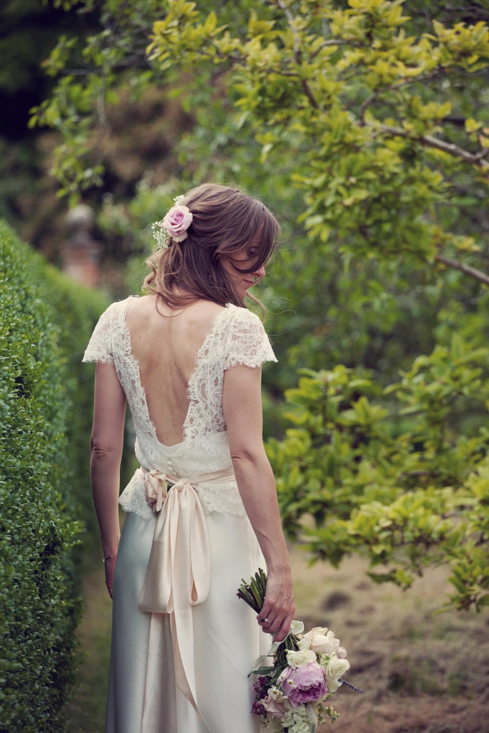 Beautiful bride Amy wears British bridal designer Halfpenny London