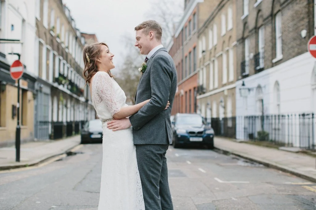 Beautiful bride Becca wears British bridal designer Halfpenny London