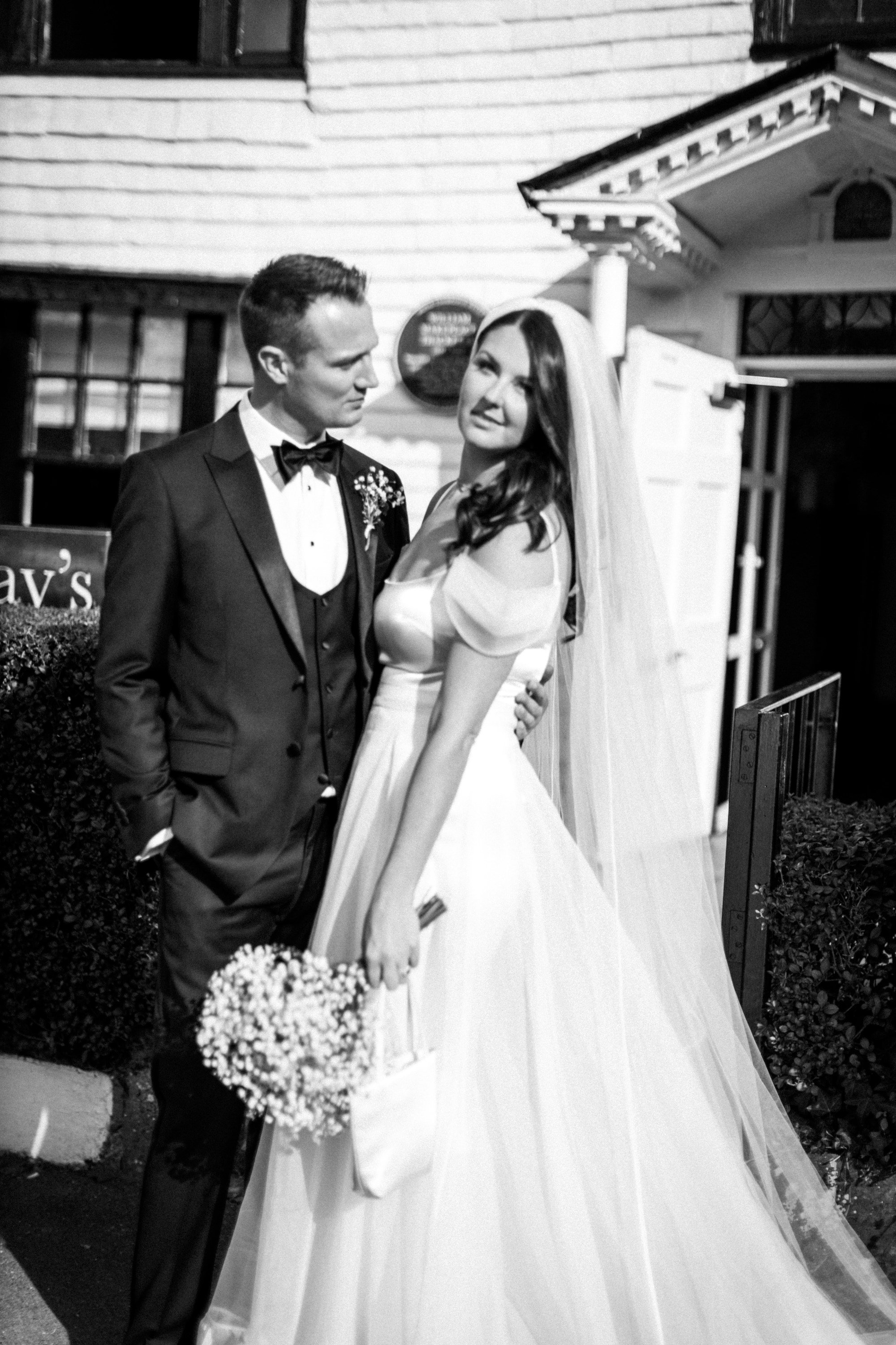 Beautiful bride Sophie wears the Dion dress with bespoke sleeves and the Moon skirt | Wedding dress by Halfpenny London