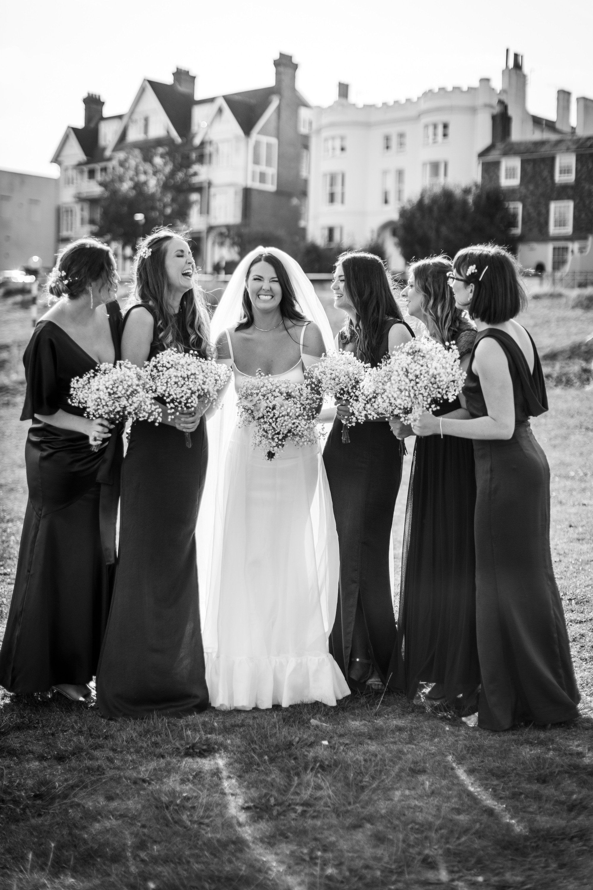 Beautiful bride Sophie wears the Dion dress with bespoke sleeves and the Moon skirt | Wedding dress by Halfpenny London