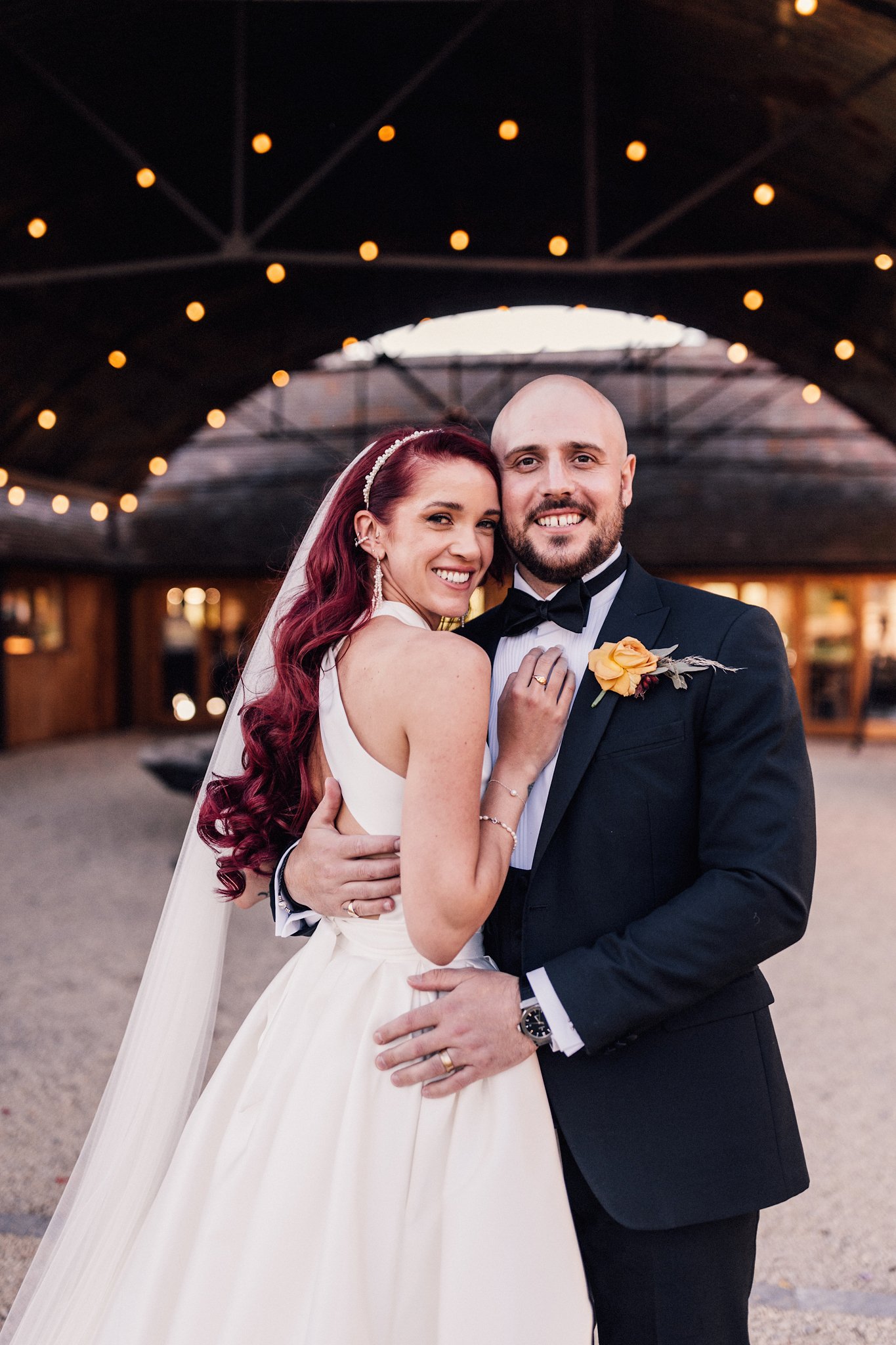 Beautiful bride Joanna wore the Cheryl wedding dress and Christian skirt by Halfpenny London