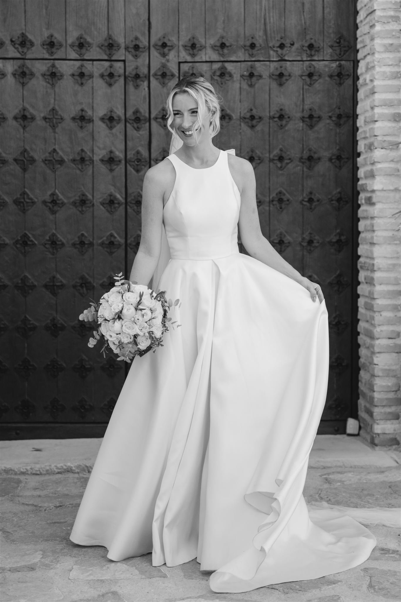 Beautiful bride Sally wore the Oak wedding dress by Halfpenny London