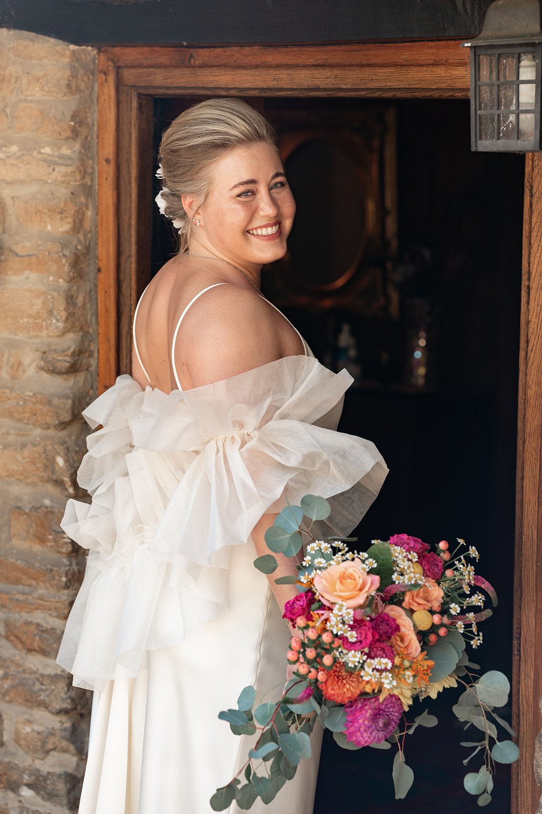 Beautiful bride Ronja wore the Luella dress and Issa shrug | Wedding dress by Halfpenny London