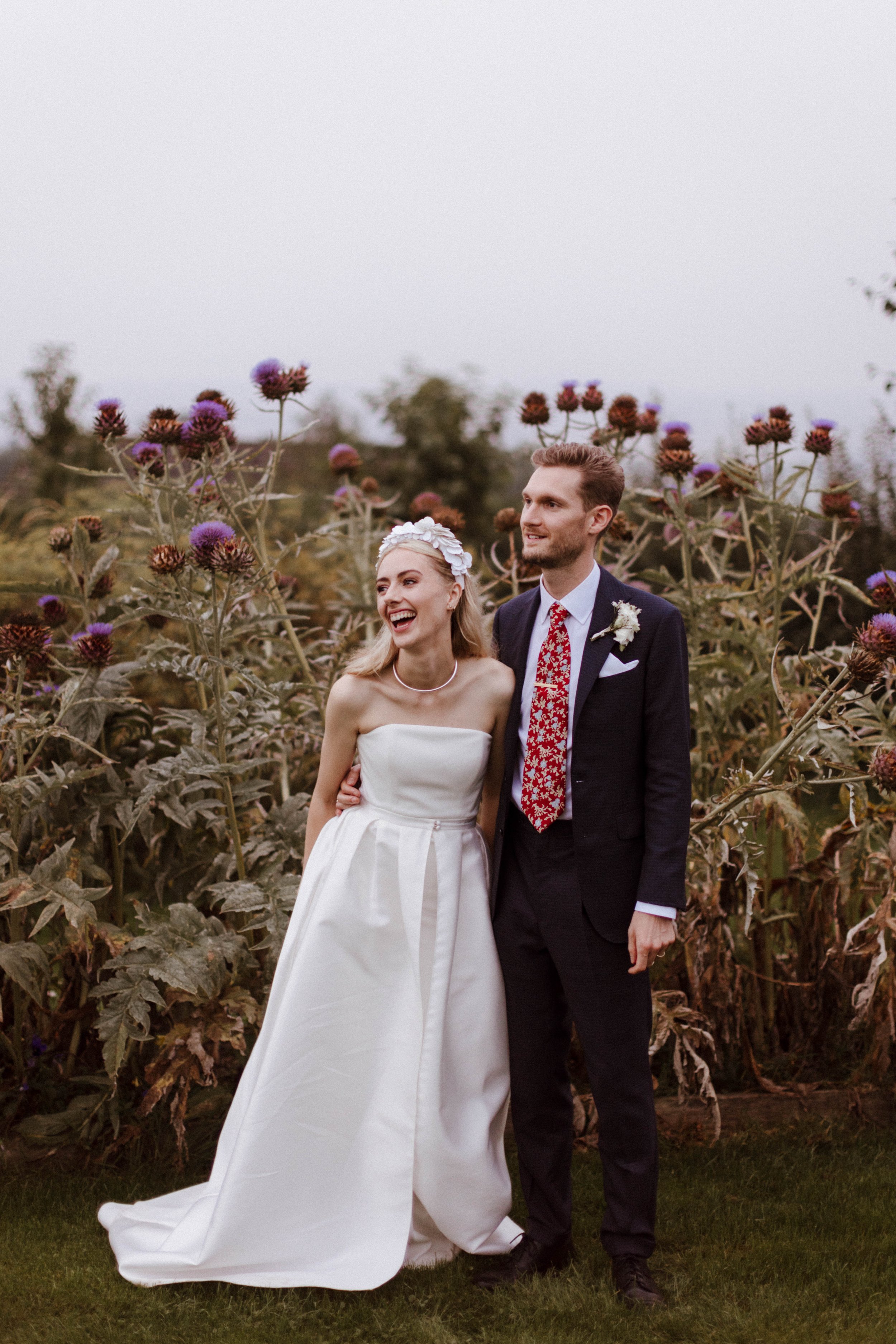 Beautiful bride Nadia wore the Oliver wedding dress and Christian overskirt by Halfpenny London