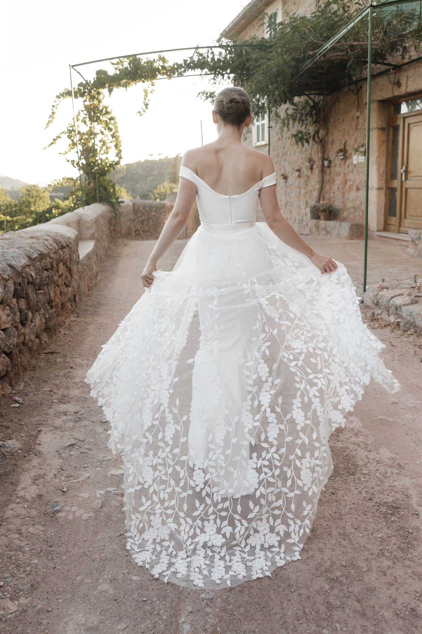 Beautiful bride Rosa wore the Harbour wedding dress and Beale skirt by Halfpenny London