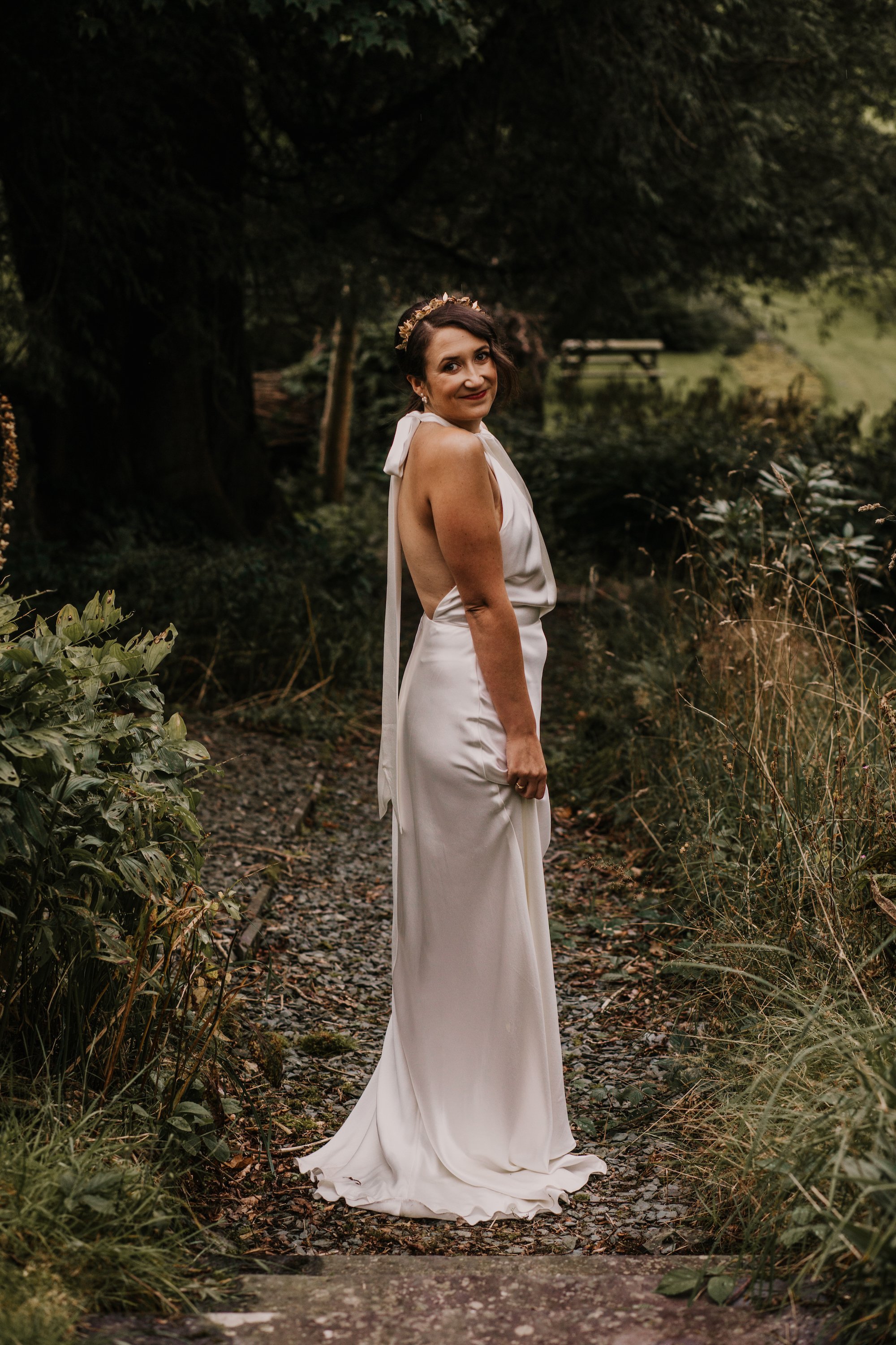 Beautiful bride Kim wore the Cheryl wedding dress by Halfpenny London