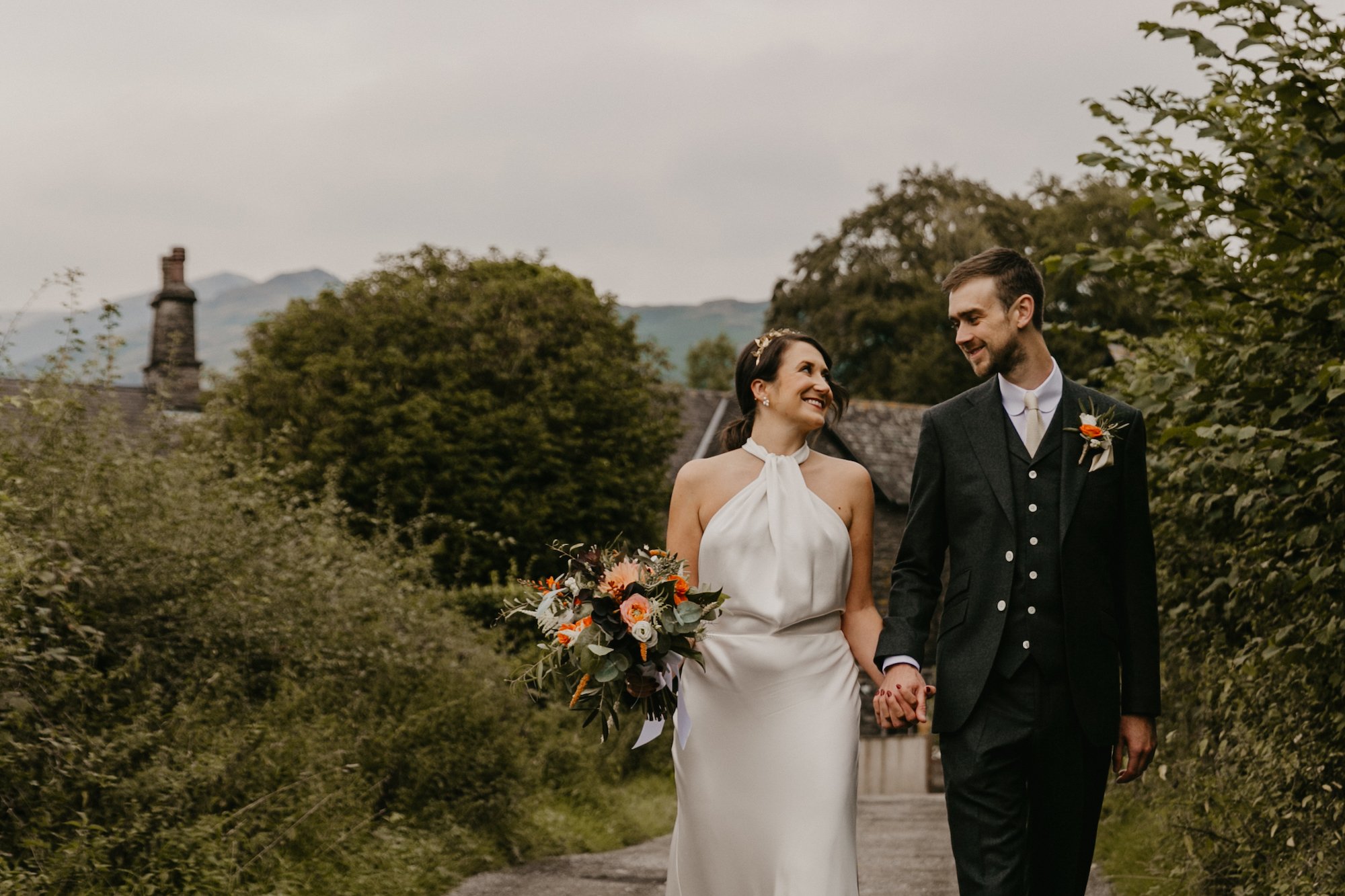 Beautiful bride Kim wore the Cheryl wedding dress by Halfpenny London