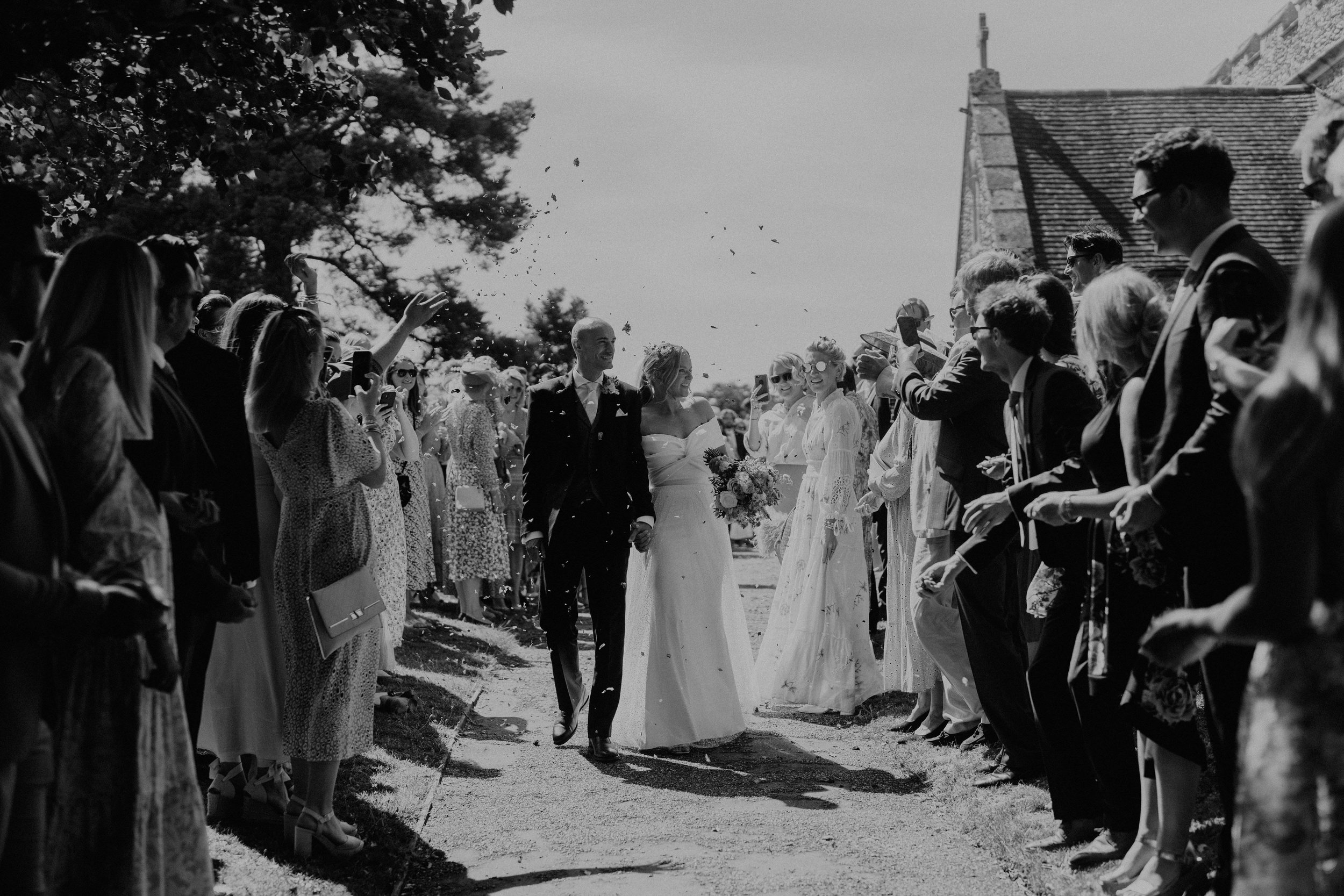 Beautiful bride Alice wears the Daffodil dress and Scotty skirt by Halfpenny London