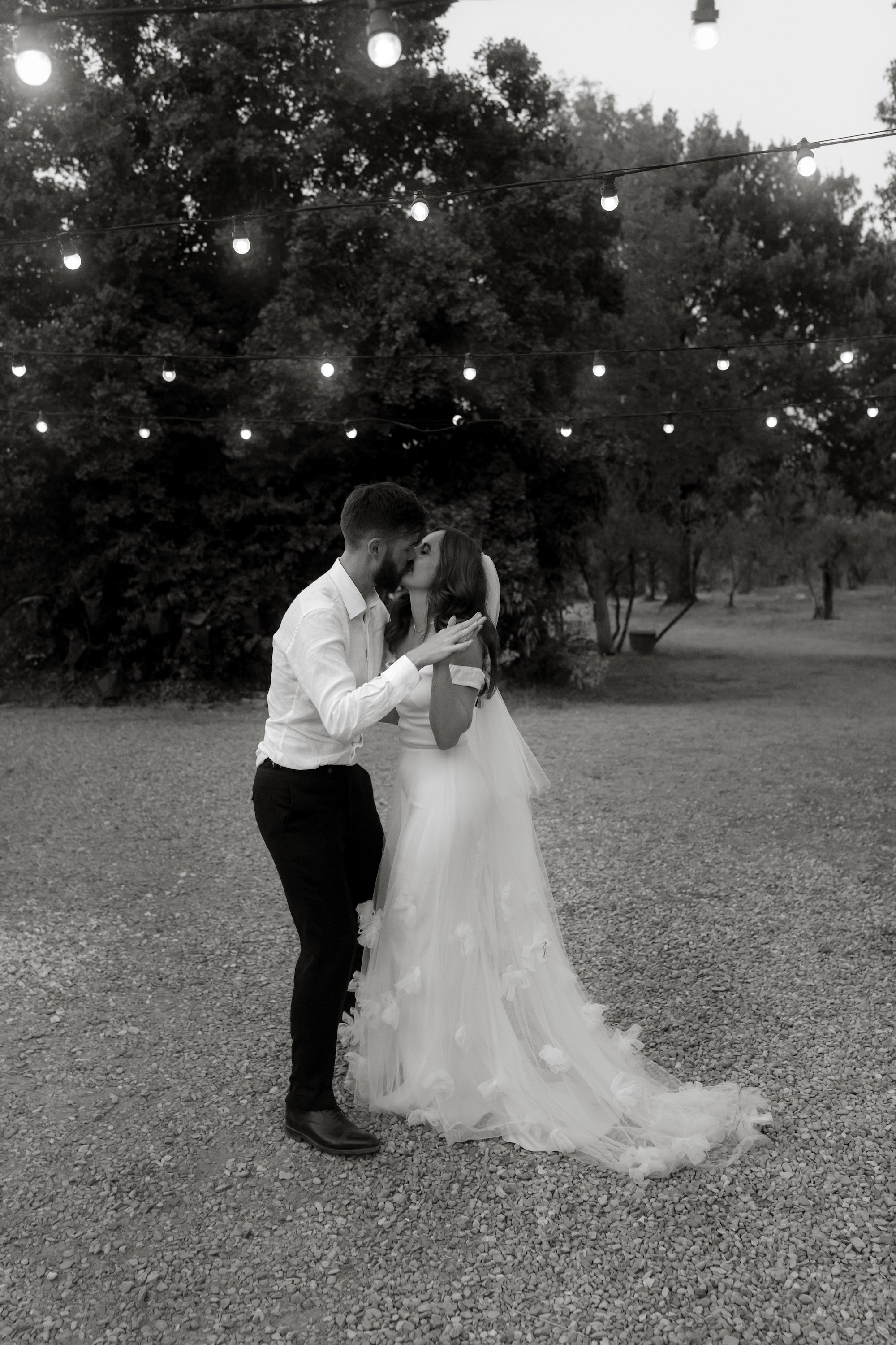 Stunning Halfpenny London bride wears the Harbour wedding dress and the Ozzie skirt