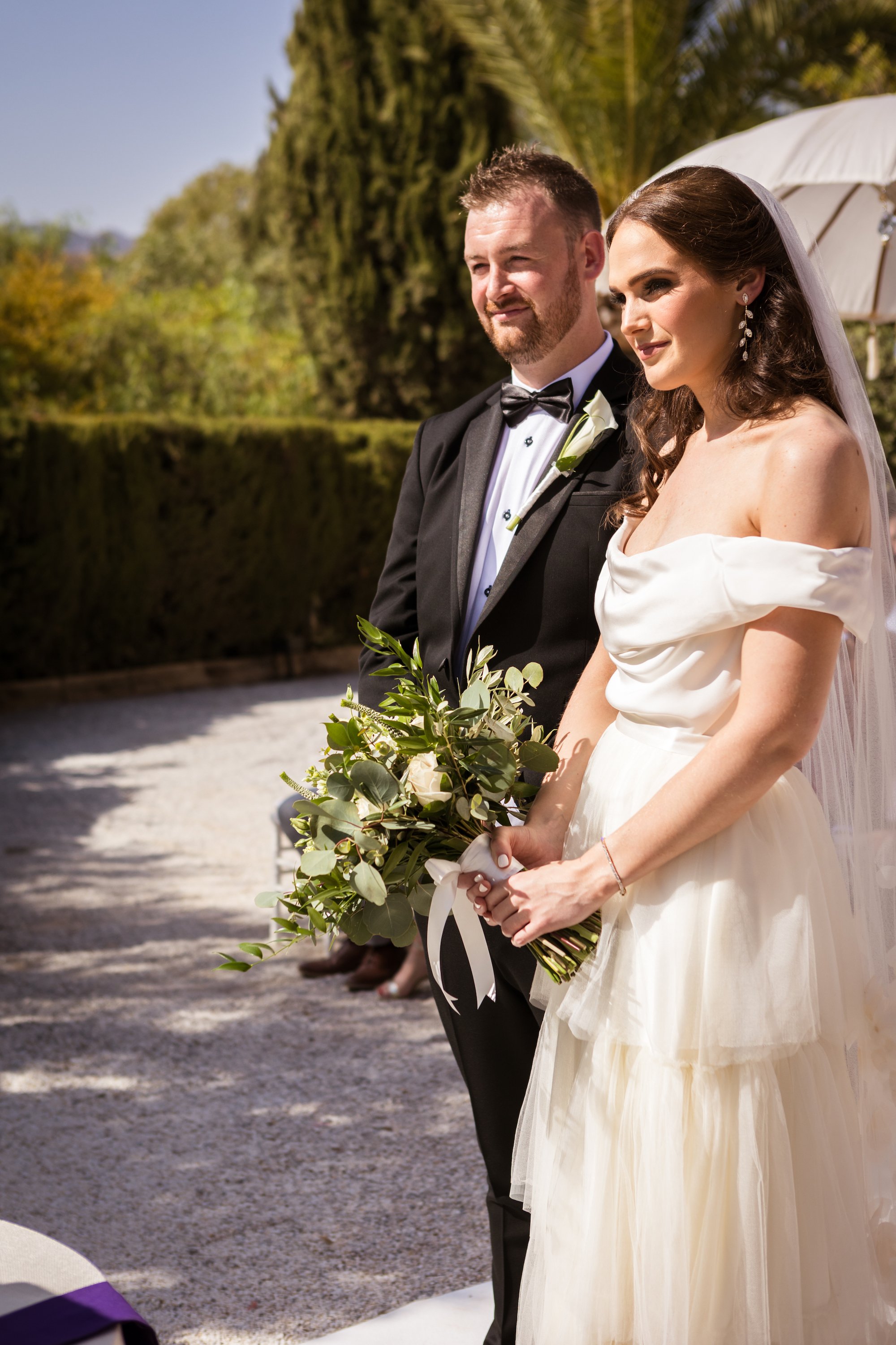 Beautiful bride Rebecca wore the Okotan corset and Rita skirt | Wedding dress by Halfpenny London