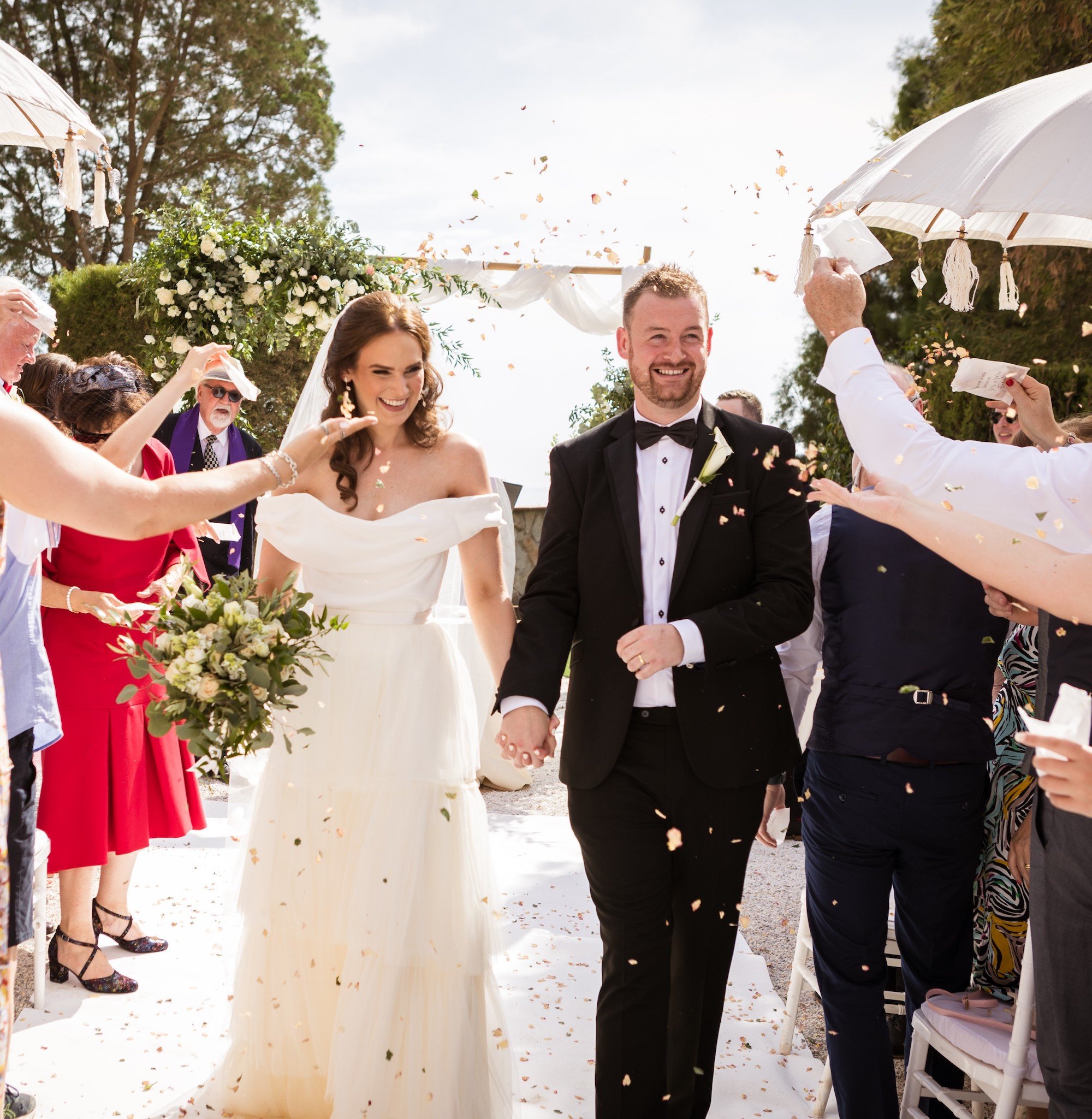 Beautiful bride Rebecca wears the Okotan corset with the Rita skirt by Halfpenny London