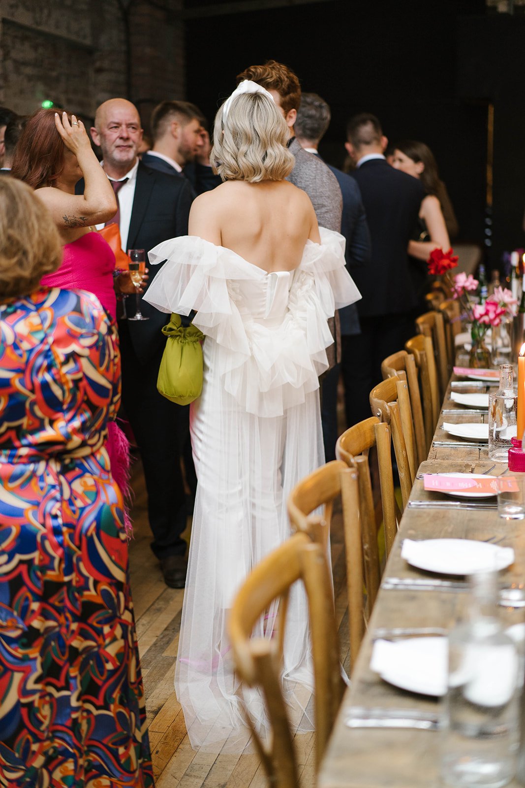 Beautiful bride Joanna wears the Oliver corset and Henson trousers paired with the Blaze shrug by Halfpenny London