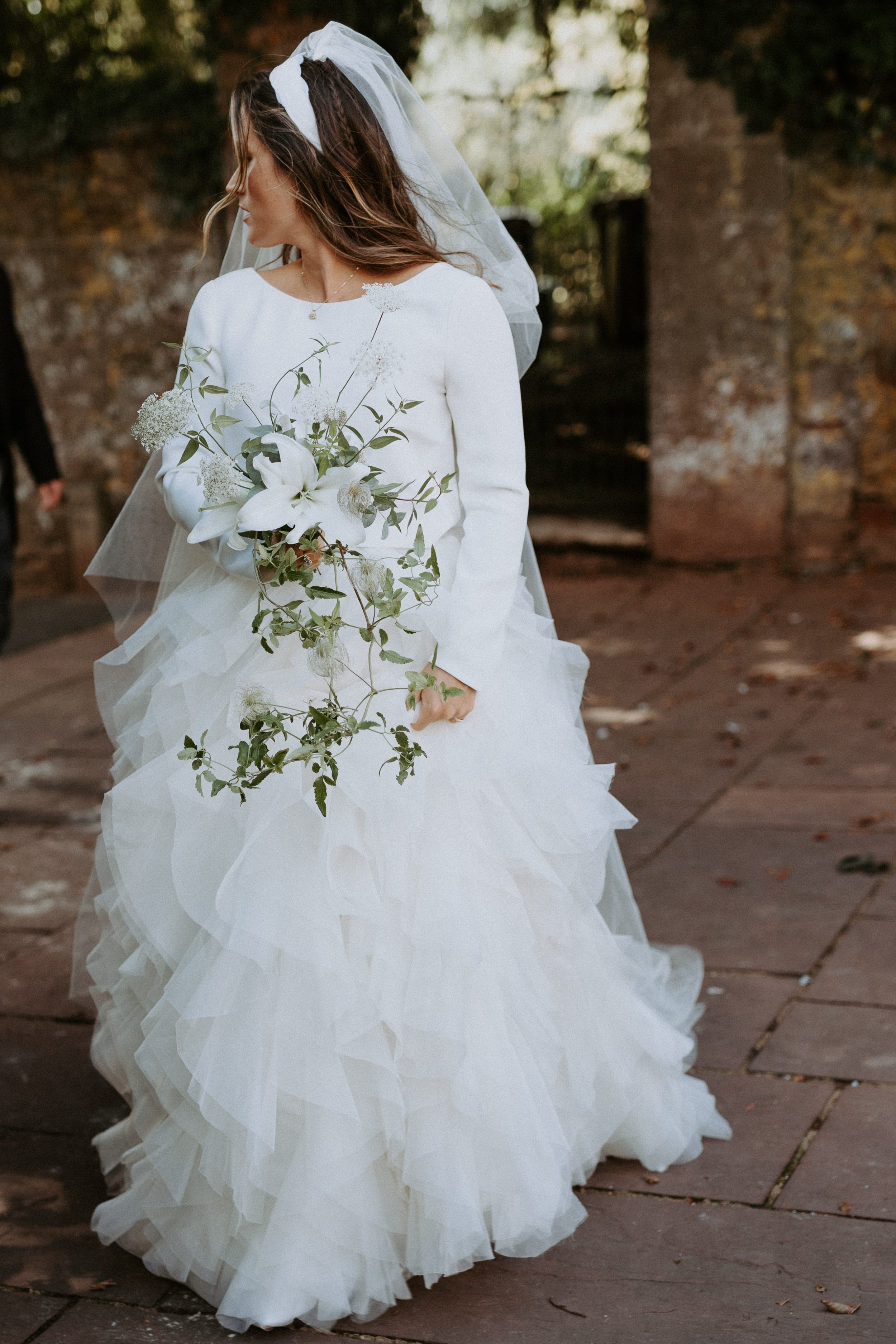 Beautiful bride Milly wore the Riri skirt and Laura top | Wedding dress by Halfpenny London 