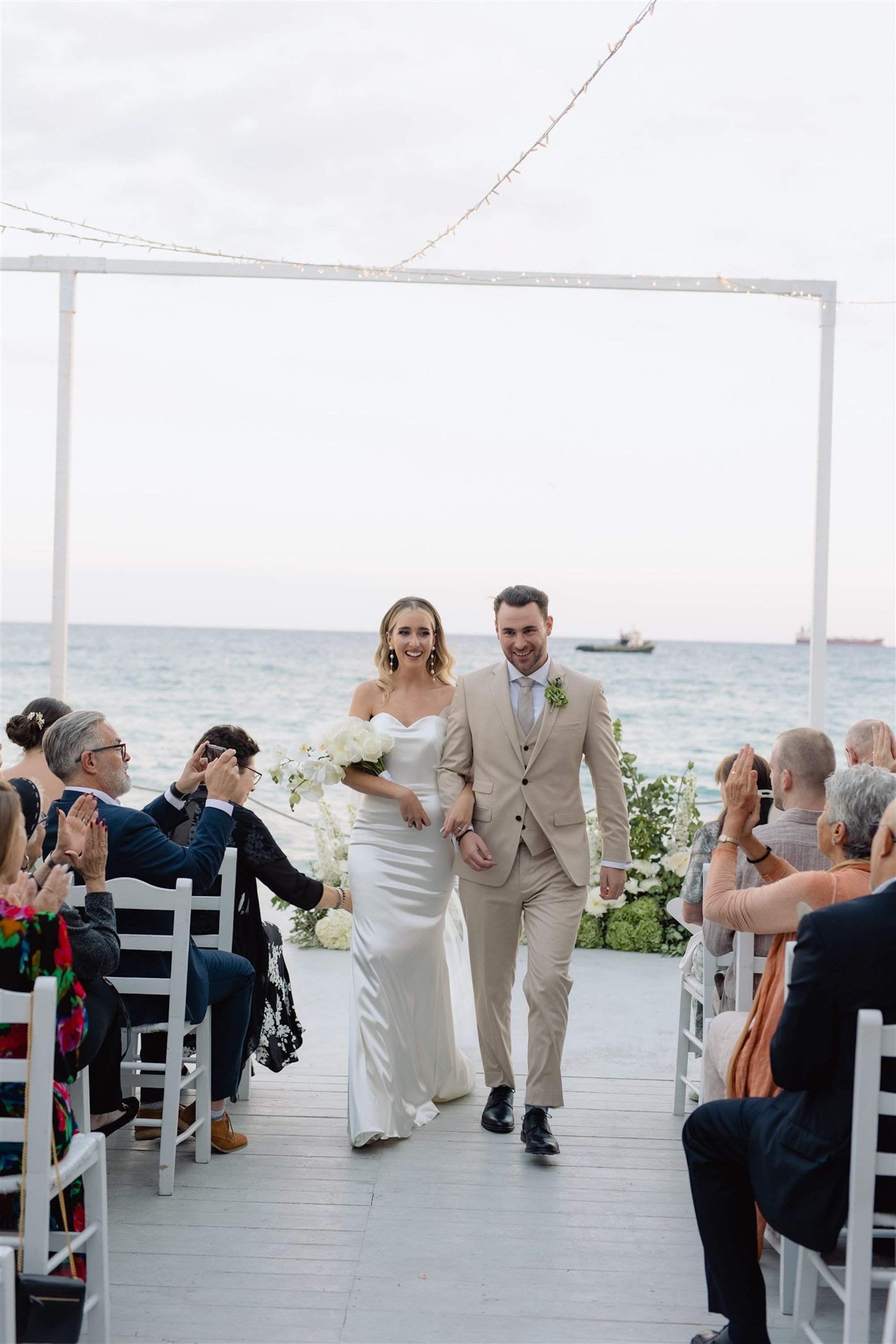 Beautiful Halfpenny London bride Saffron wears the Dayton dress and Blaze shrug paired with the Issa shrug | Wedding dress by Halfpenny London