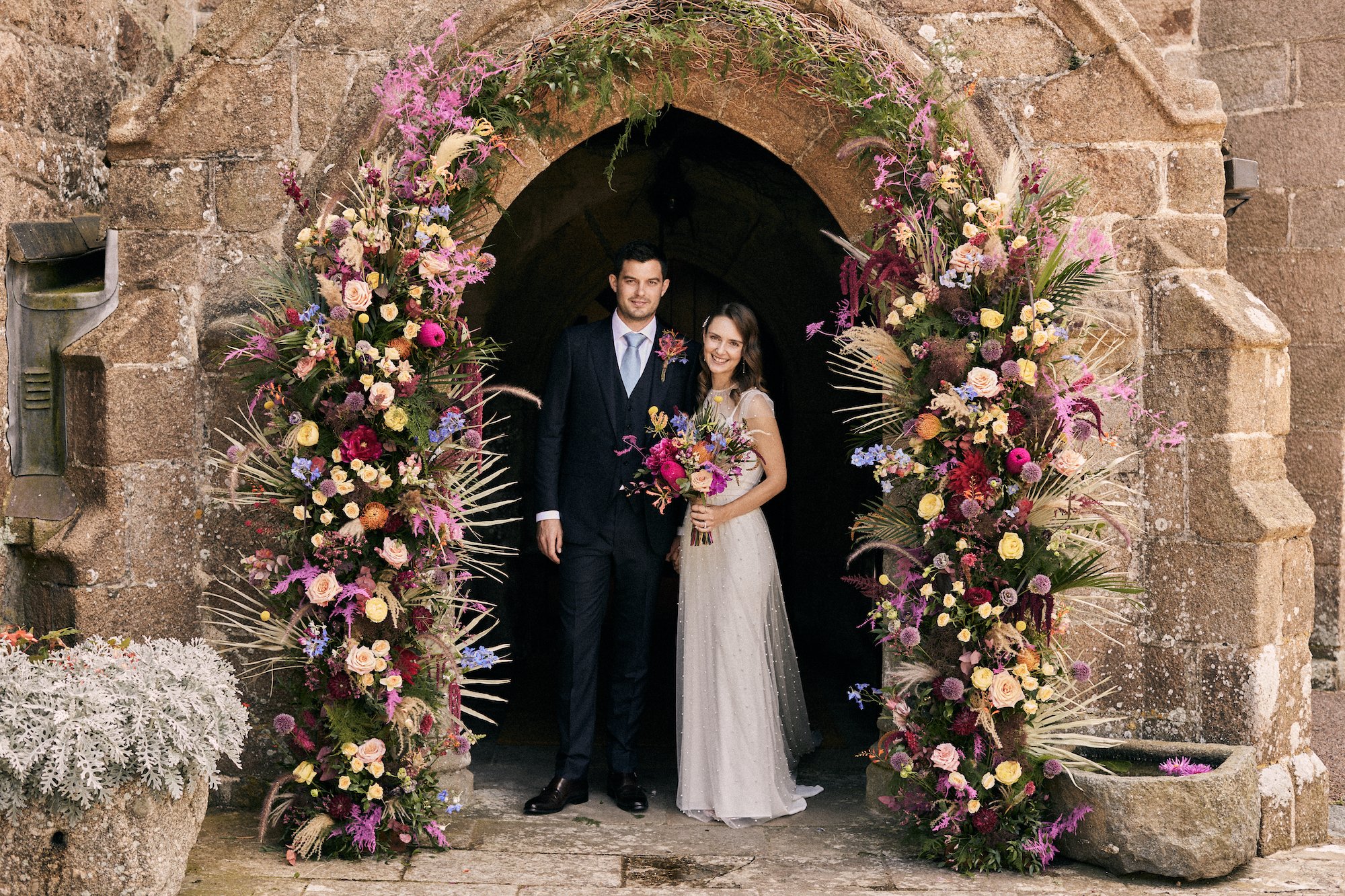 Beautiful bride  Emma wears the pearl dress with the victor slip | Wedding dresses by Halfpenny London