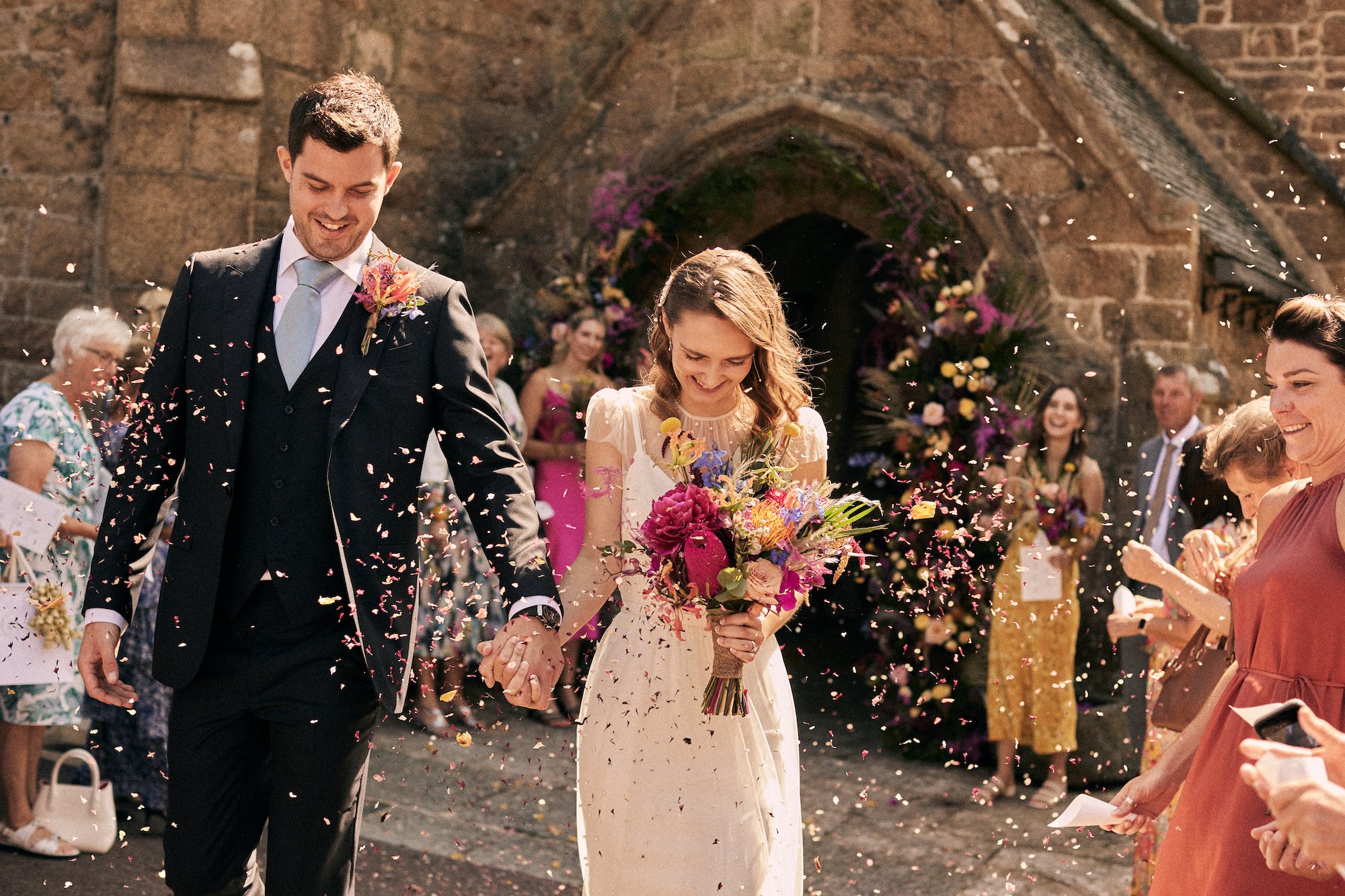 Beautiful bride  Emma wears the pearl dress with the victor slip | Wedding dresses by Halfpenny London