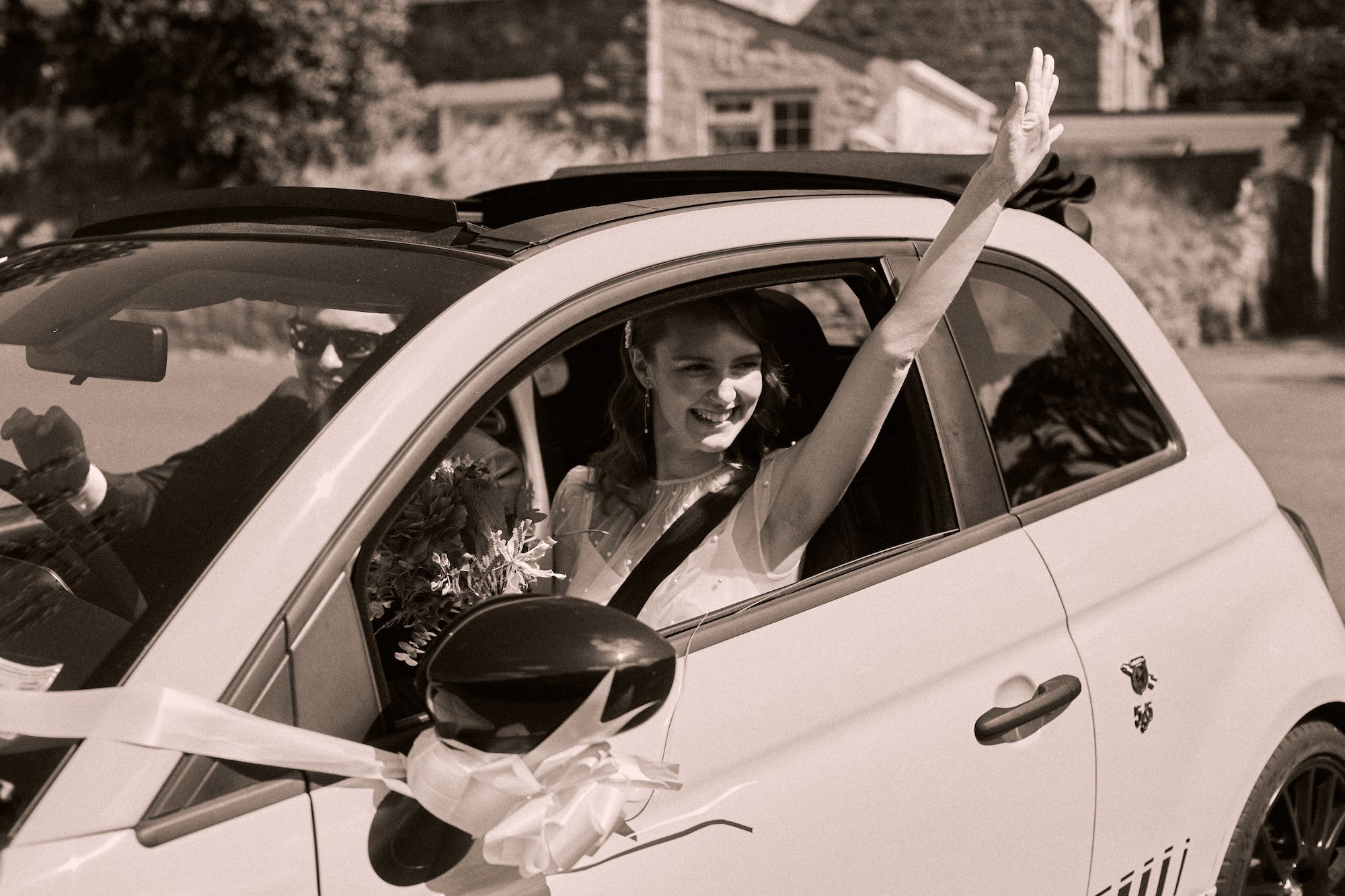 Beautiful bride  Emma wears the pearl dress with the victor slip | Wedding dresses by Halfpenny London