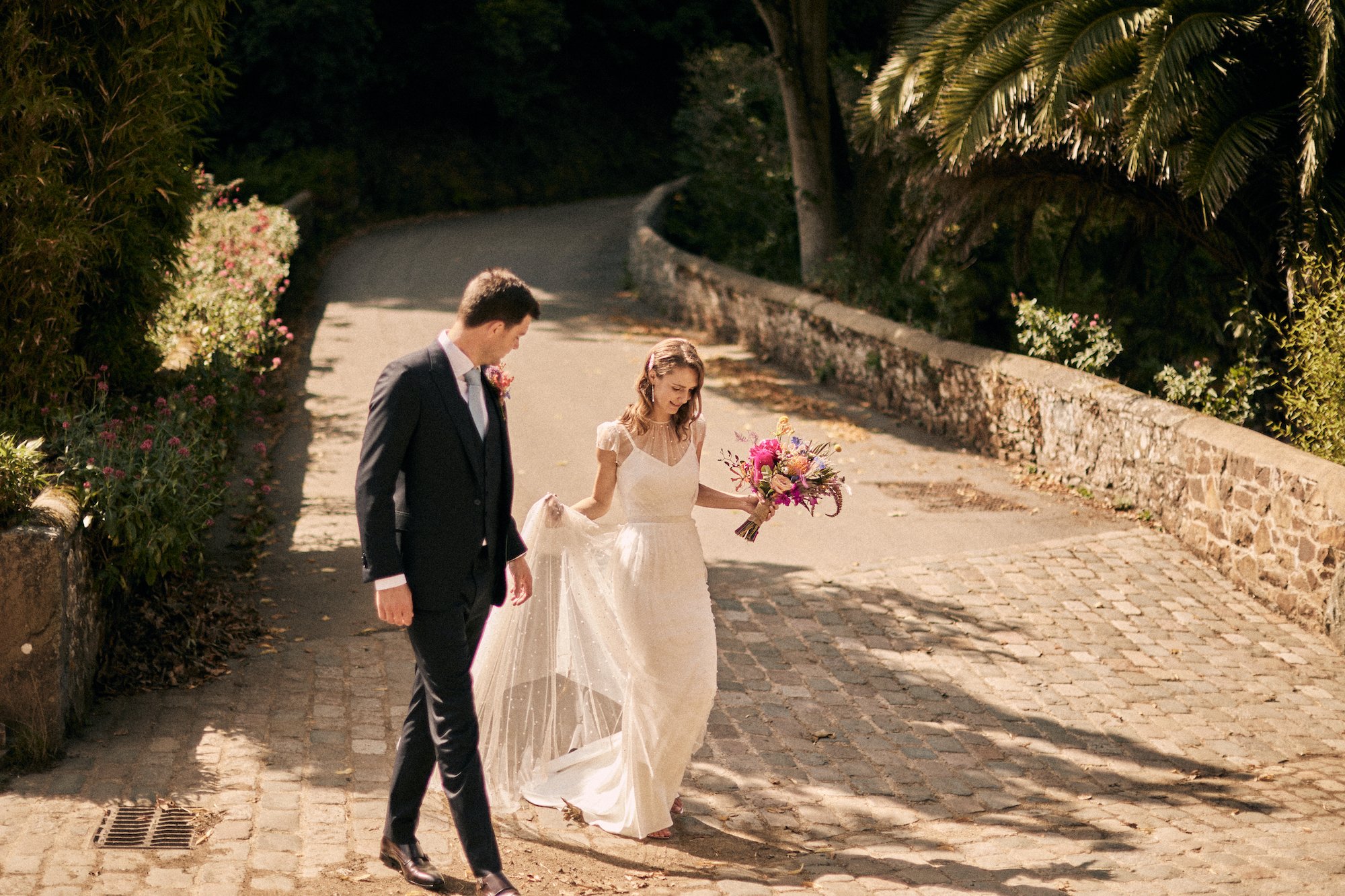 Beautiful bride  Emma wears the pearl dress with the victor slip | Wedding dresses by Halfpenny London