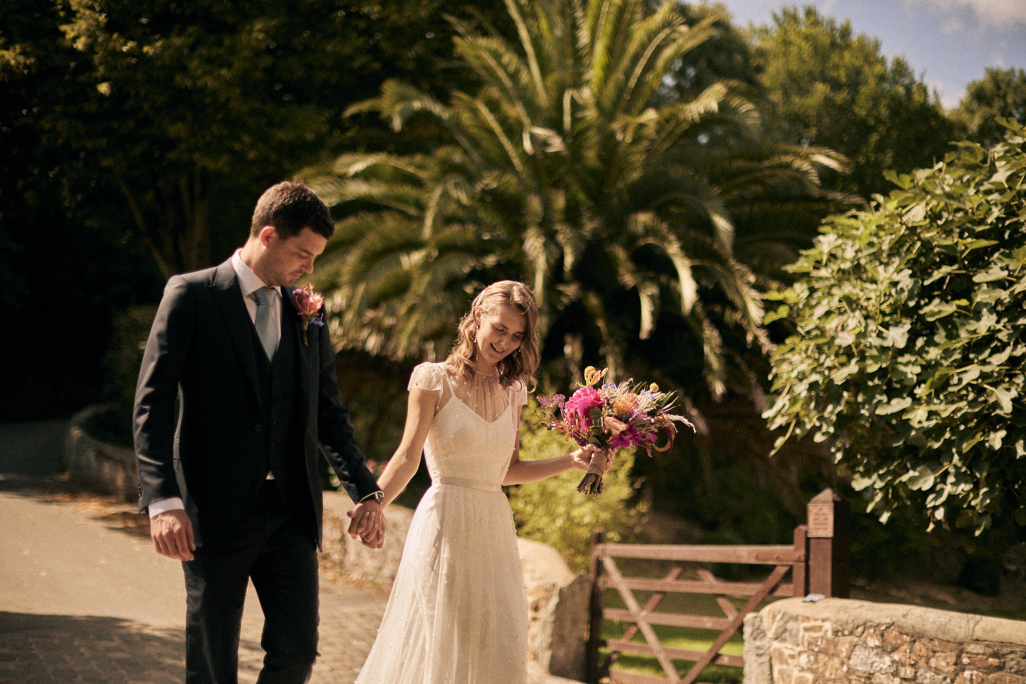 Beautiful bride  Emma wears the pearl dress with the victor slip | Wedding dresses by Halfpenny London