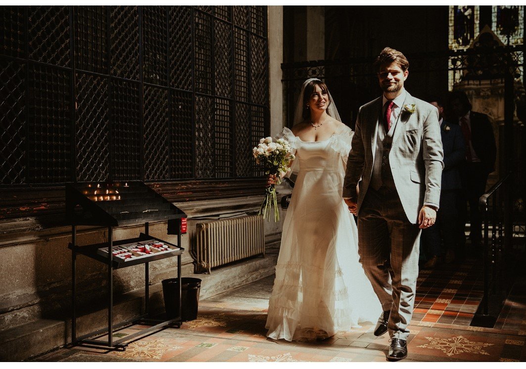 Beautiful bride Juliette wears the Mayfair wedding dress by Halfpenny London