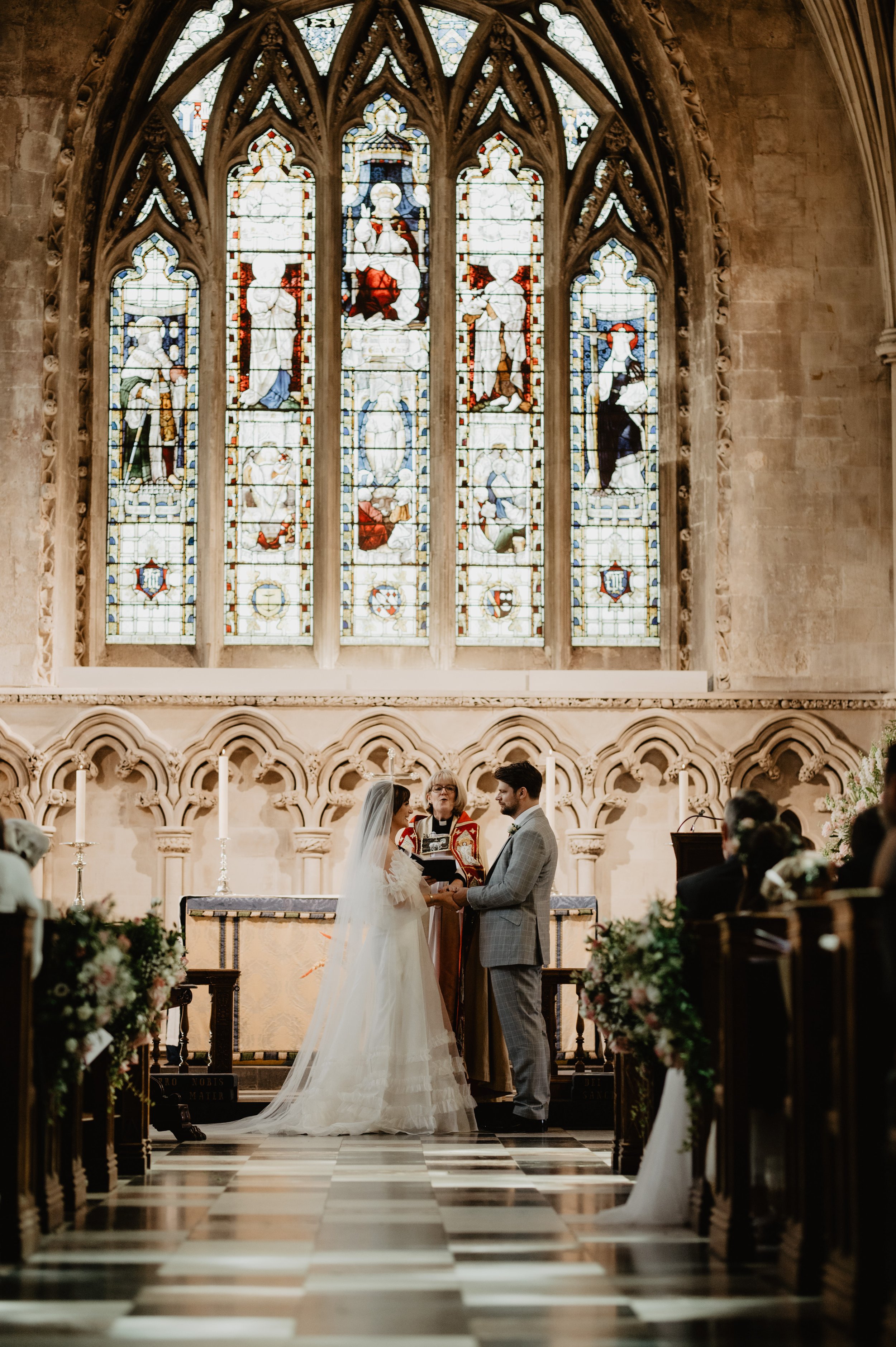 Beautiful bride Juliette wears the Mayfair wedding dress by Halfpenny London