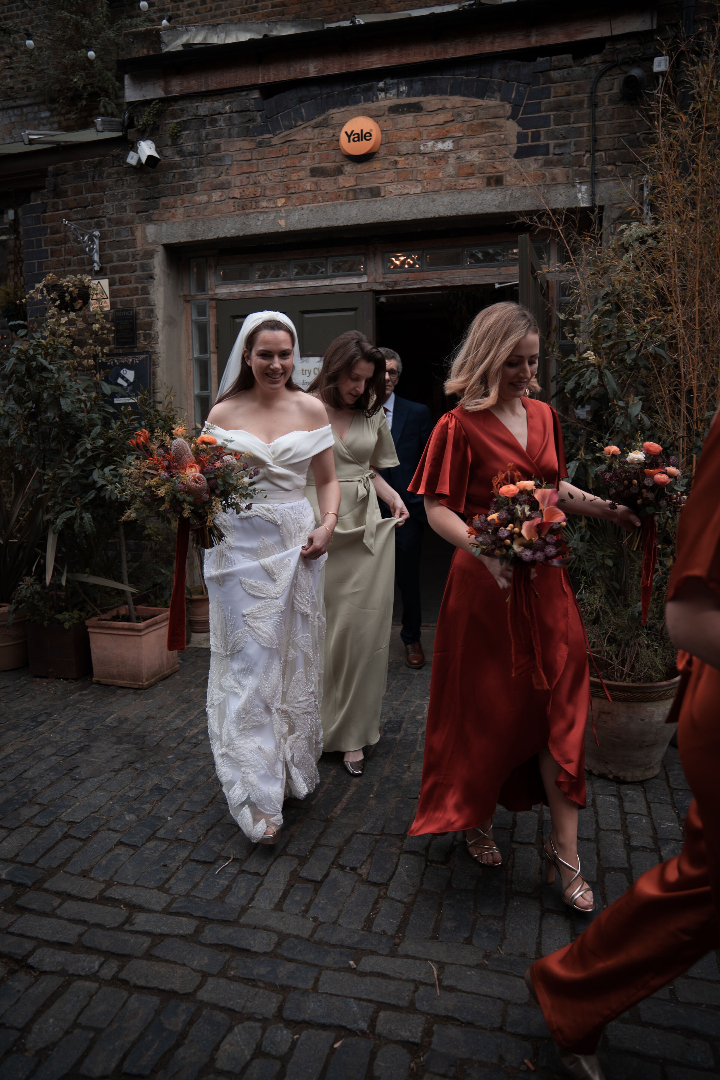 Beautiful bride Natalie wore the Daffodil wedding dress and Maple skirt by Halfpenny London