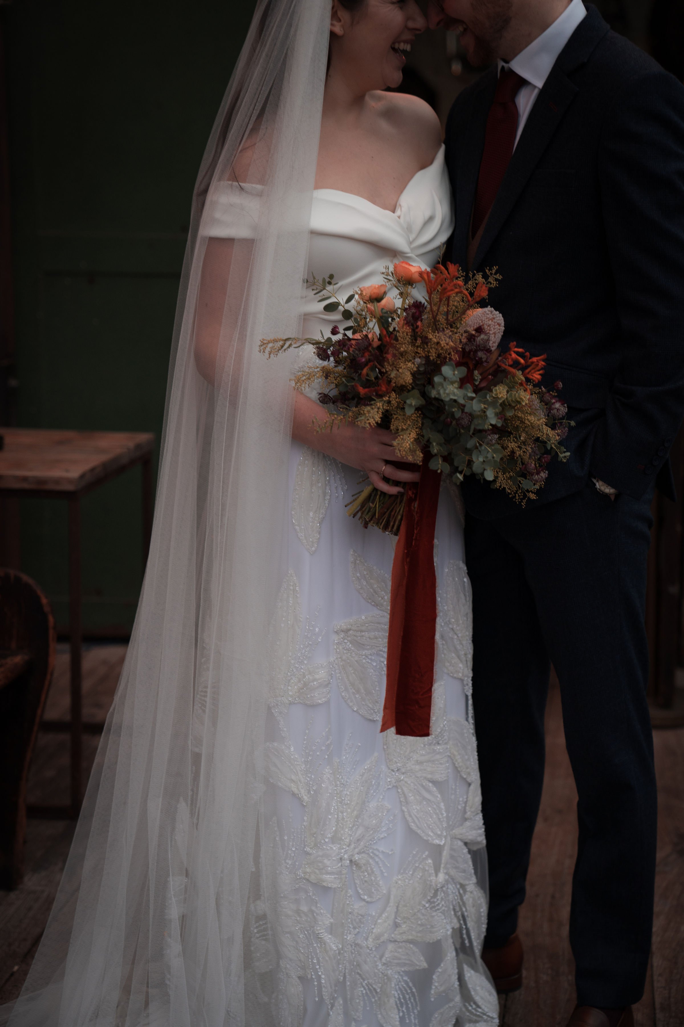 Beautiful bride Natalie wore the Daffodil wedding dress and Maple skirt by Halfpenny London