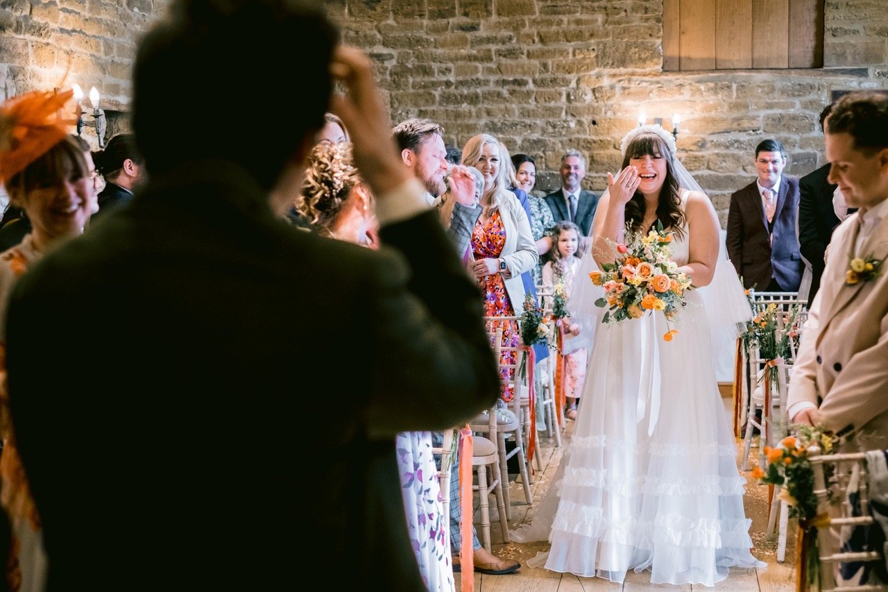 Beautiful bride Anna wears the Ivory Ash dress and Mayfair skirt | Wedding dresses by Halfpenny London