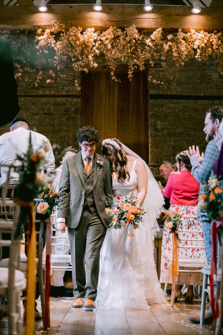 Beautiful bride Anna wears the Ivory Ash dress and Mayfair skirt | Wedding dresses by Halfpenny London