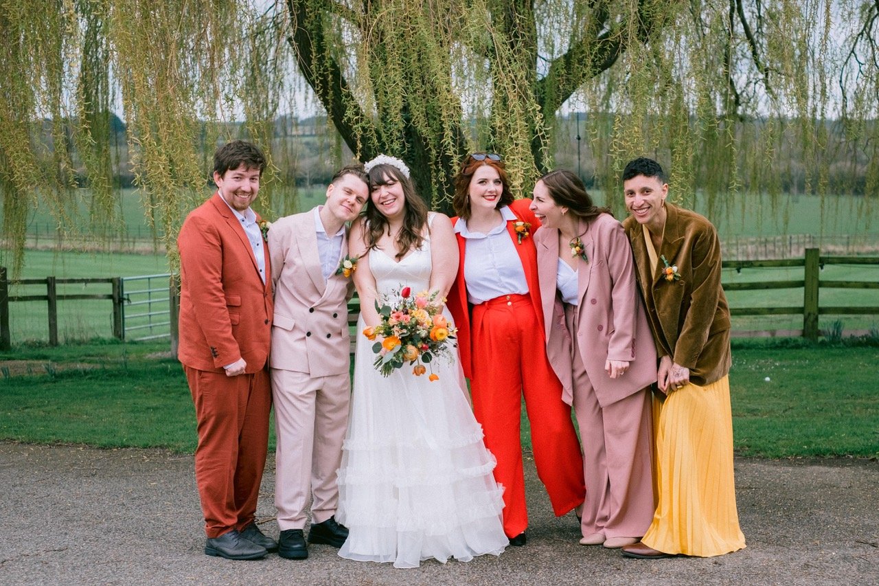 Beautiful bride Anna wears the Ivory Ash dress and Mayfair skirt | Wedding dresses by Halfpenny London