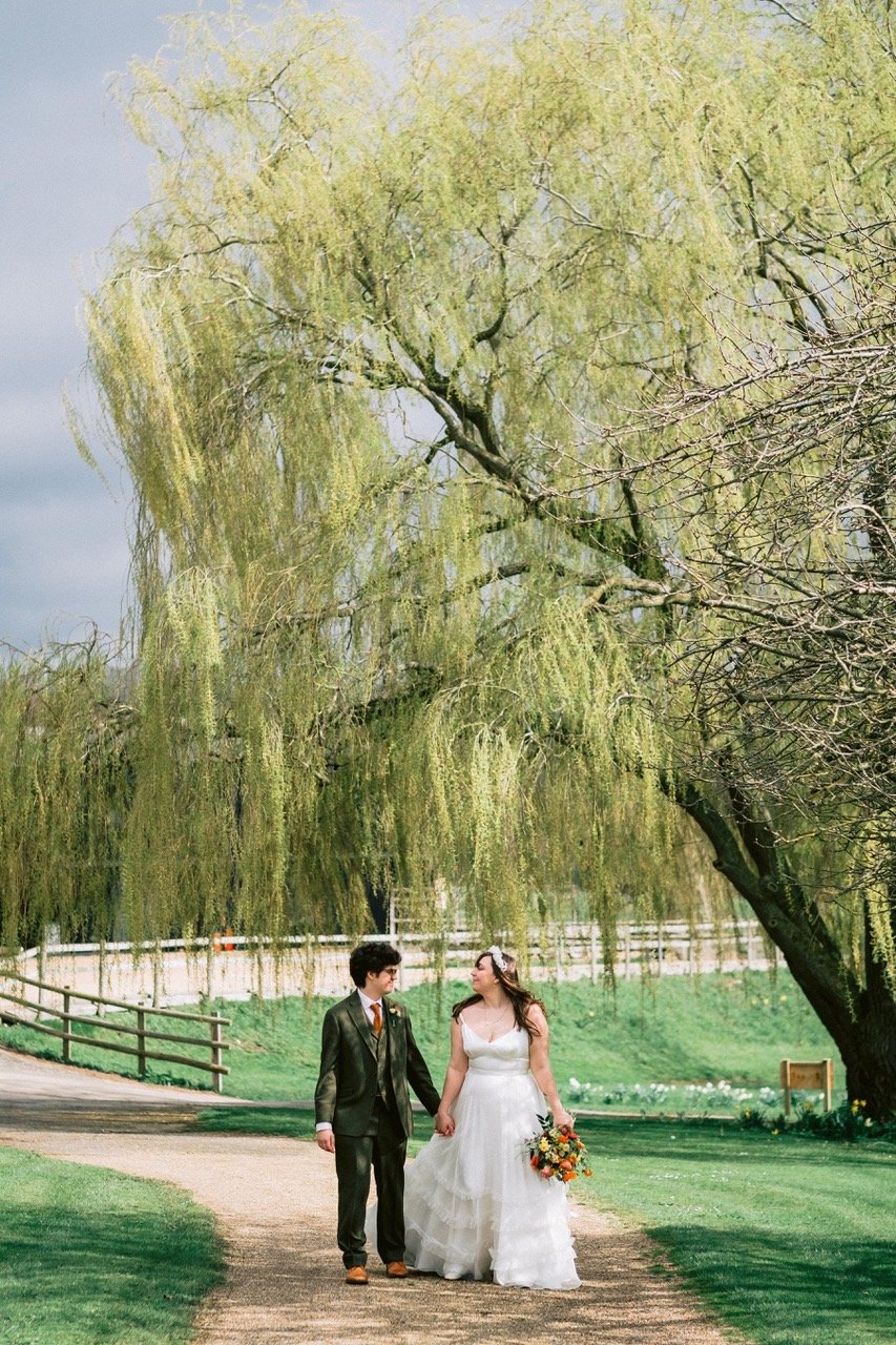 Beautiful bride Anna wears the Ivory Ash dress and Mayfair skirt | Wedding dresses by Halfpenny London