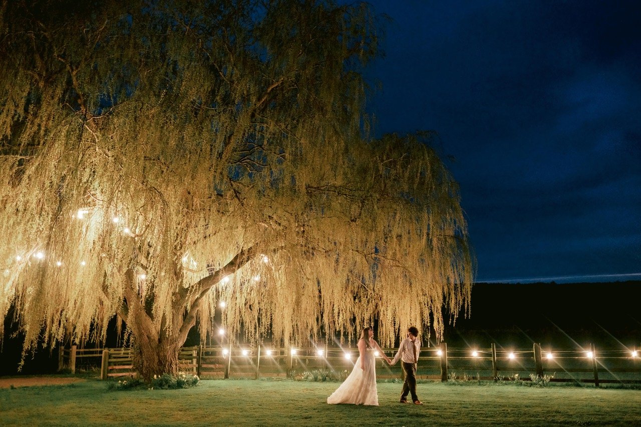 Beautiful bride Anna wears the Ivory Ash dress and Mayfair skirt | Wedding dresses by Halfpenny London