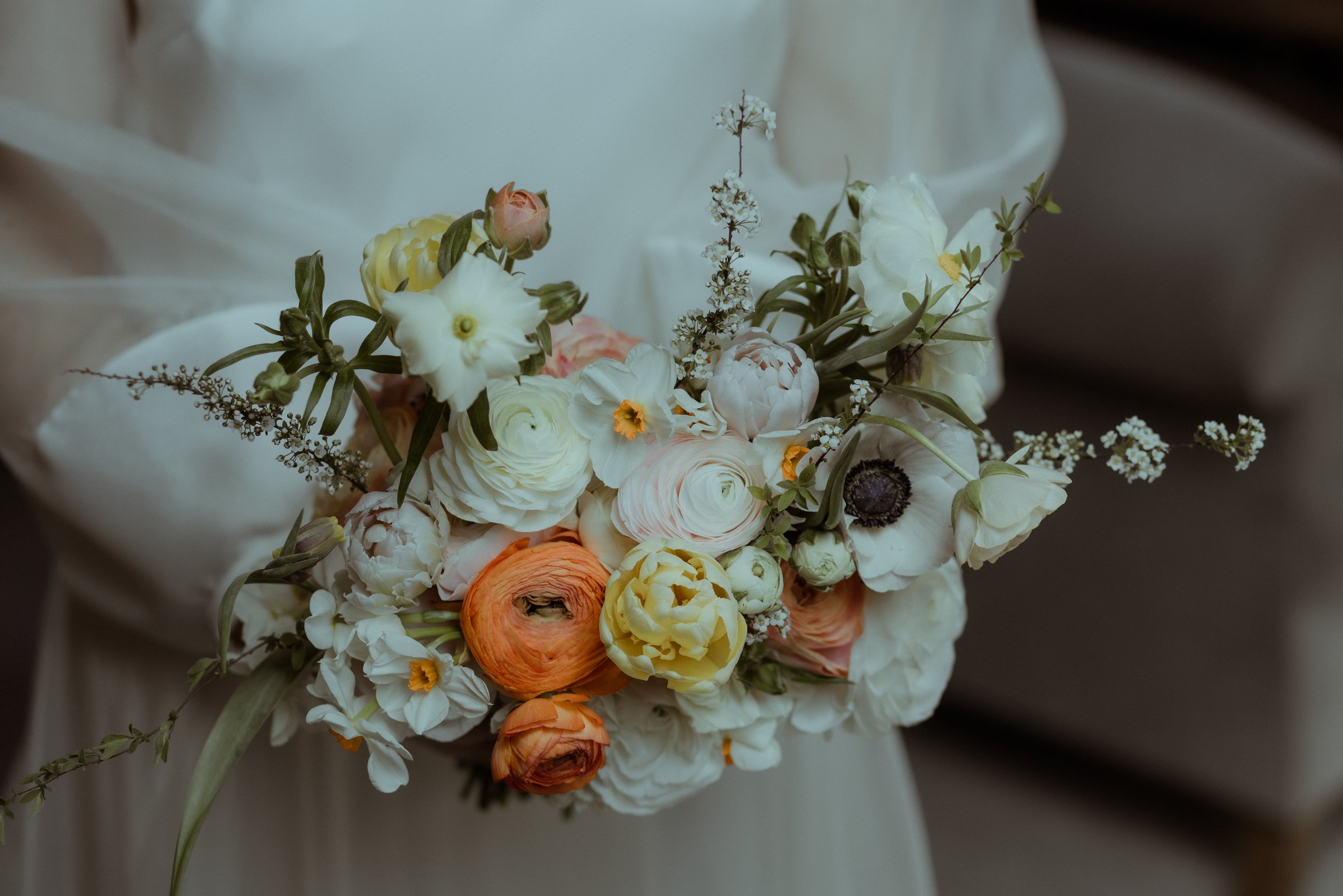 Beautiful bride Georgie wears the Iris slip, Mayfair skirt and the Daniel top | Wedding dresses by Halfpenny London