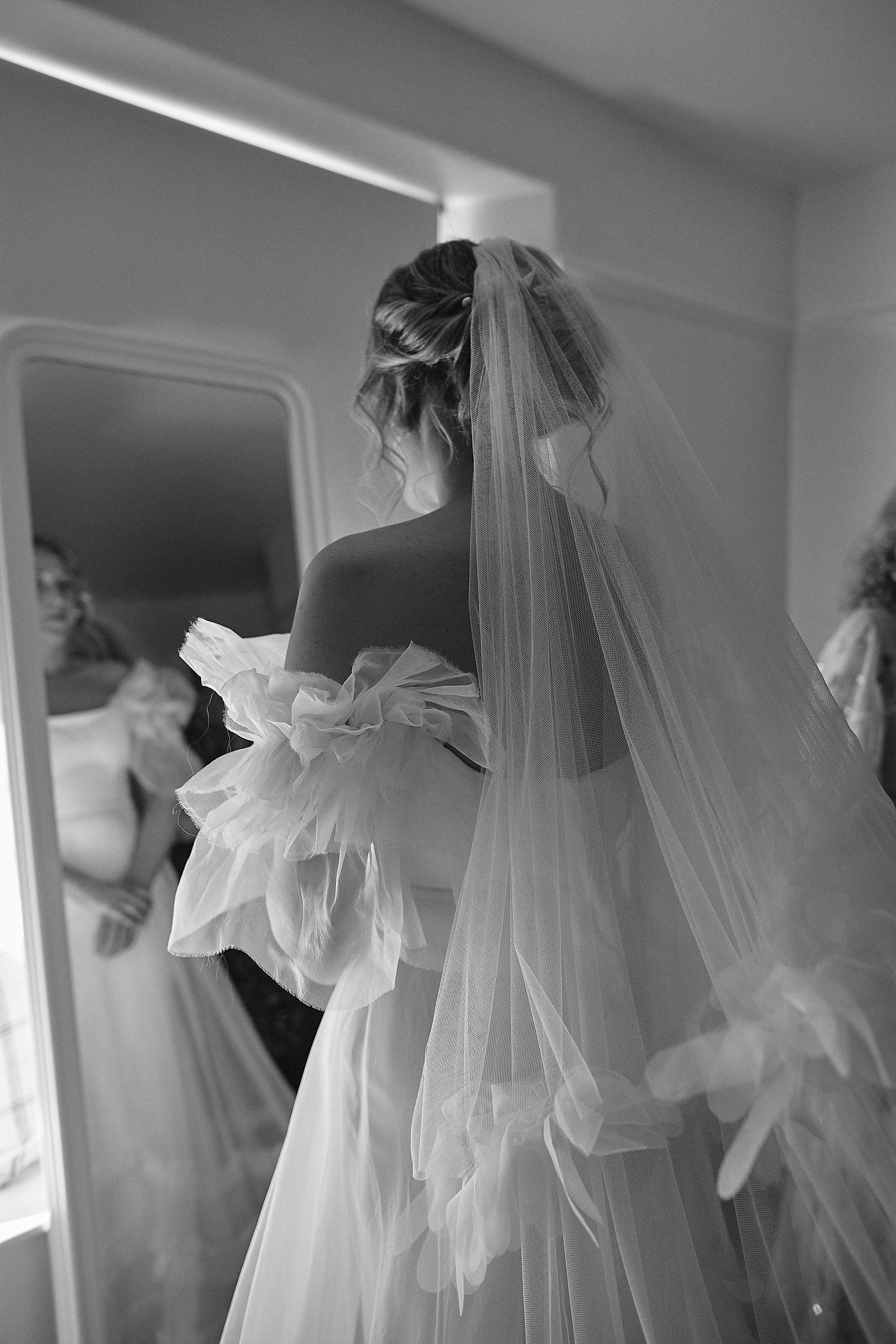 Beautiful bride Jess wears the Mayfair dress and Dandelion veil | Wedding dresses by Halfpenny London