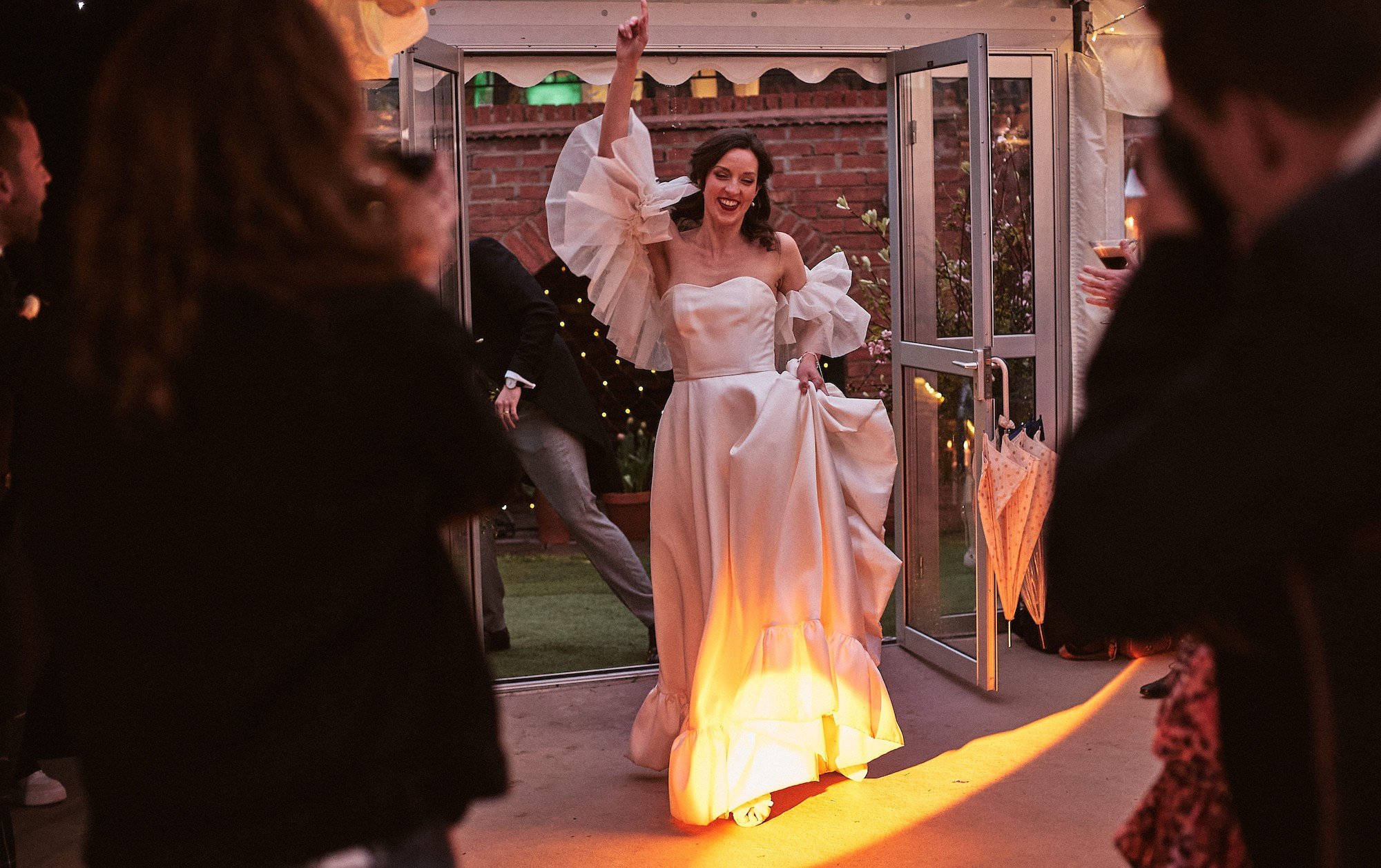 Beautiful bride Becky wore the Breeze wedding dress, Wren Top and Issa shrug for her wedding day | Halfpenny London bride