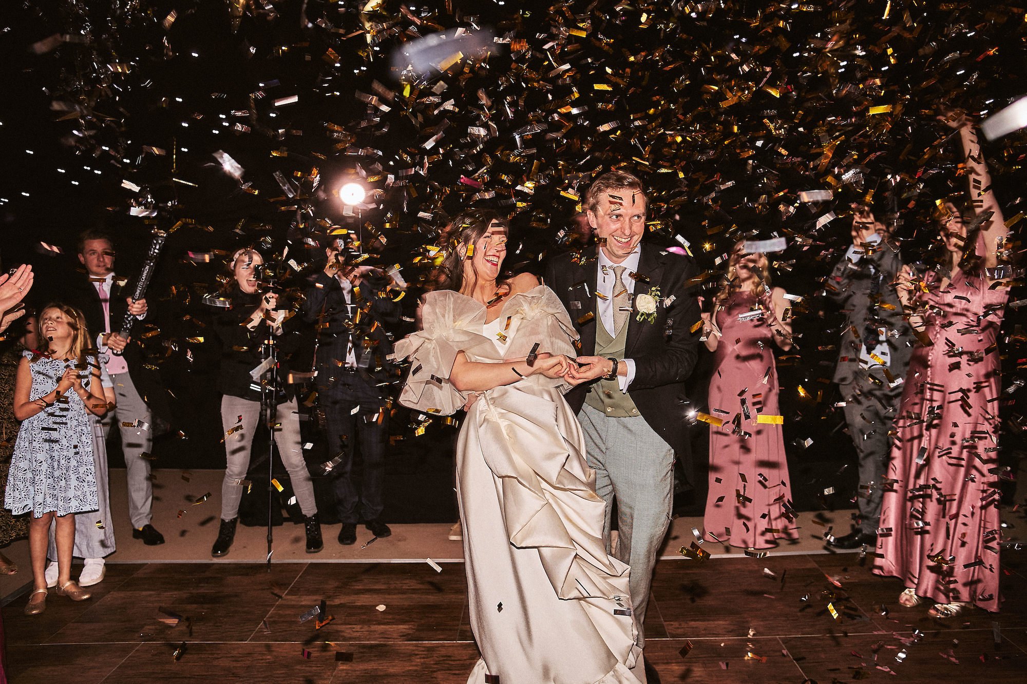 Beautiful bride Becky wore the Breeze wedding dress, Wren Top and Issa shrug for her wedding day | Halfpenny London bride