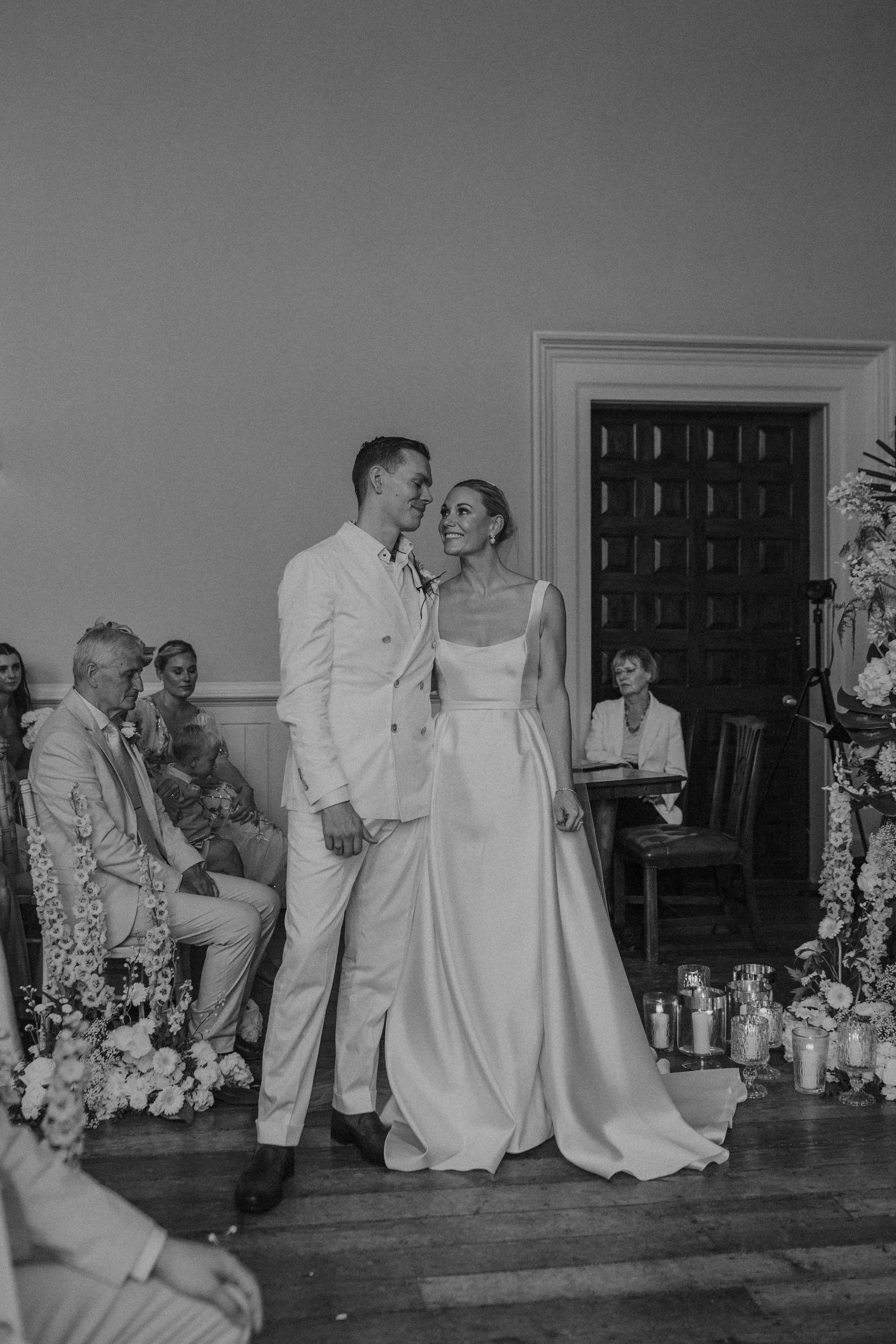 Beautiful bride Danielle wore the Dahlia wedding dress and bow by Halfpenny London