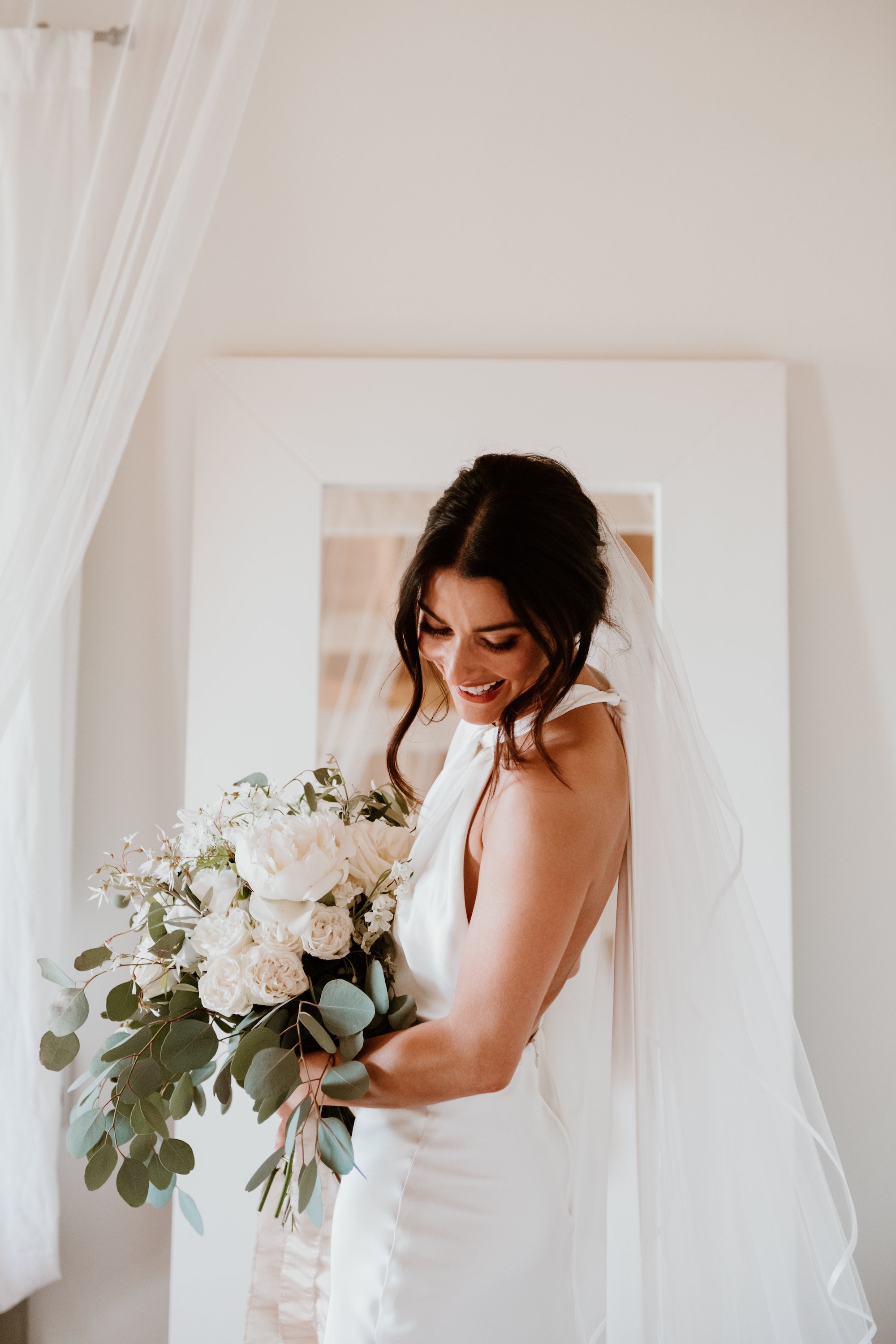 Beautiful bride Alice wore the Cheryl Split Wedding dress by Halfpenny London