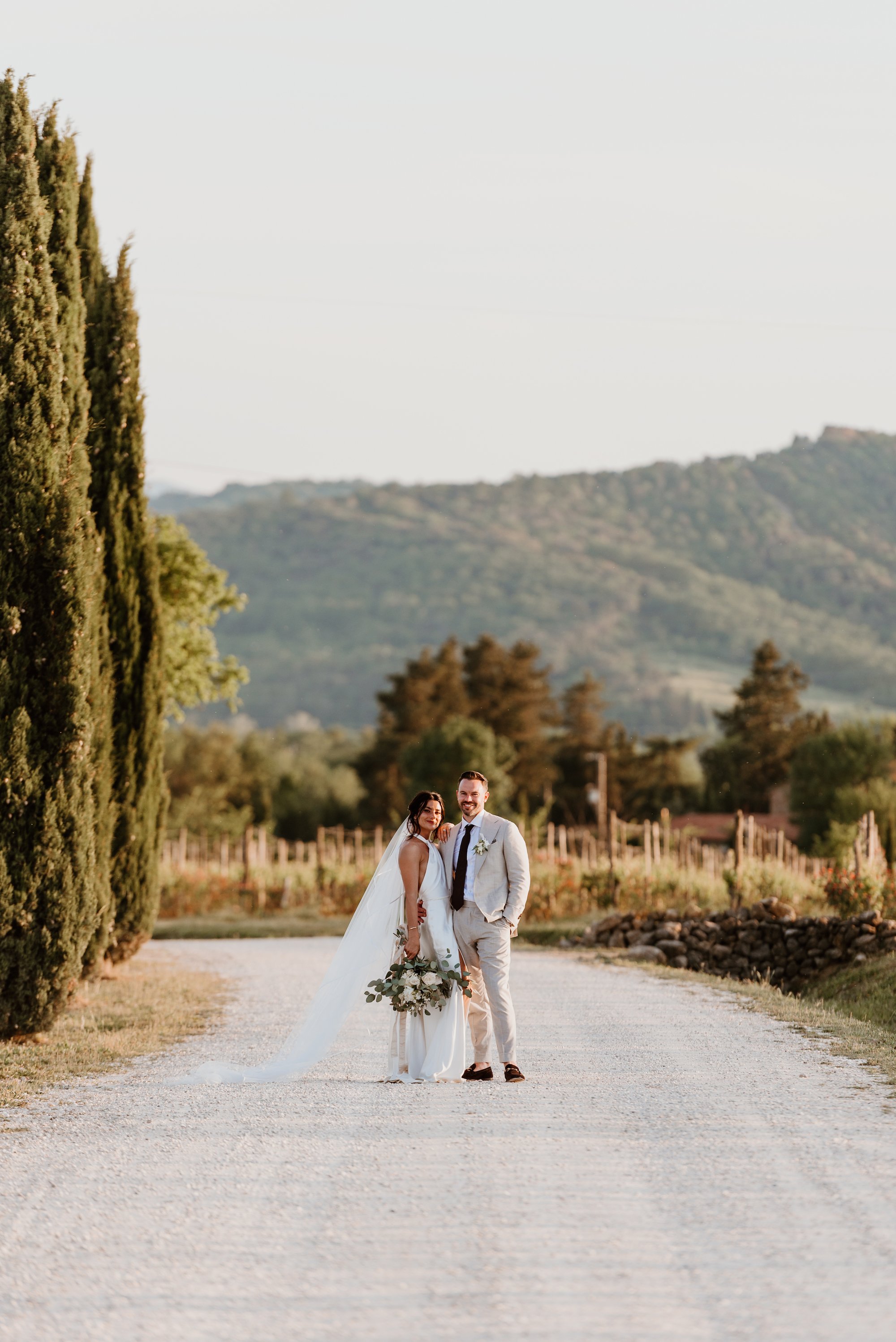 Beautiful bride Alice wore the Cheryl Split Wedding dress by Halfpenny London