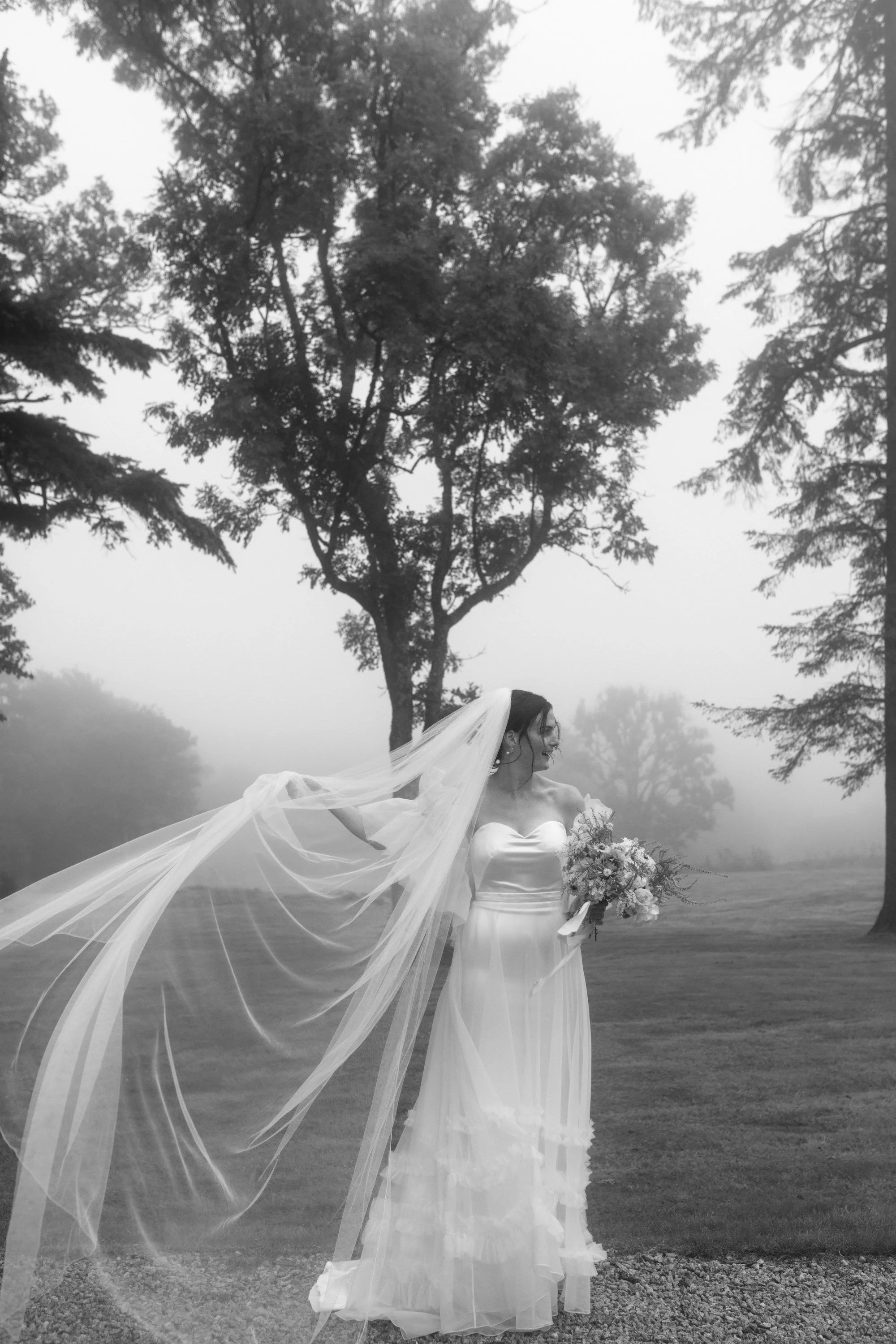 Beautiful bride Charlotte wore the Dayton dress, Mayfair skirt and Issa shrug | Wedding dress by Halfpenny London