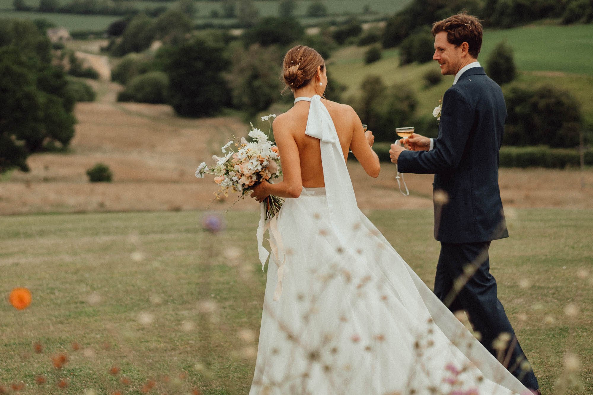 Beautiful bride Laura wears the Cheryl dress and Moon skirt for her wedding day | Wedding dresses by Halfpenny London