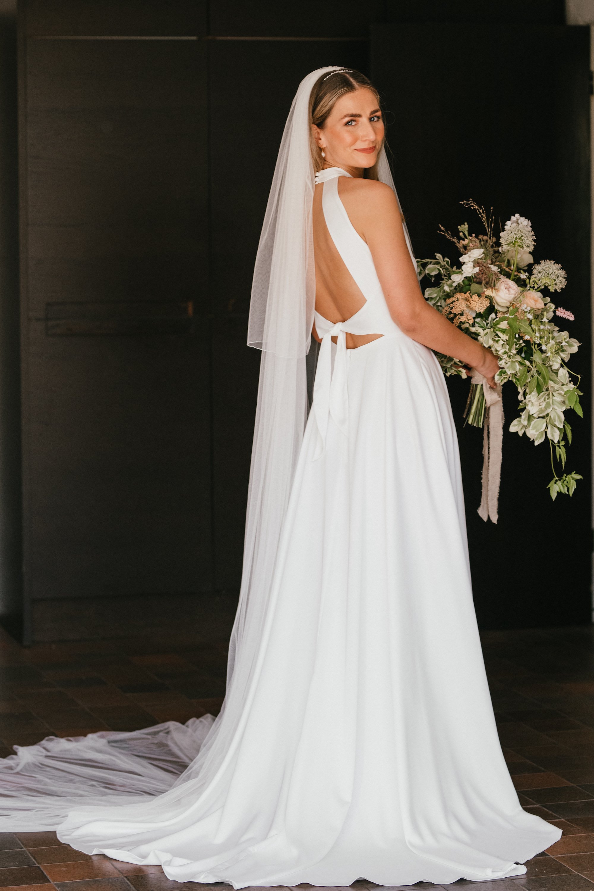 Beautiful bride Billie wears the Cedar dress for her wedding | Wedding dresses by Halfpenny London