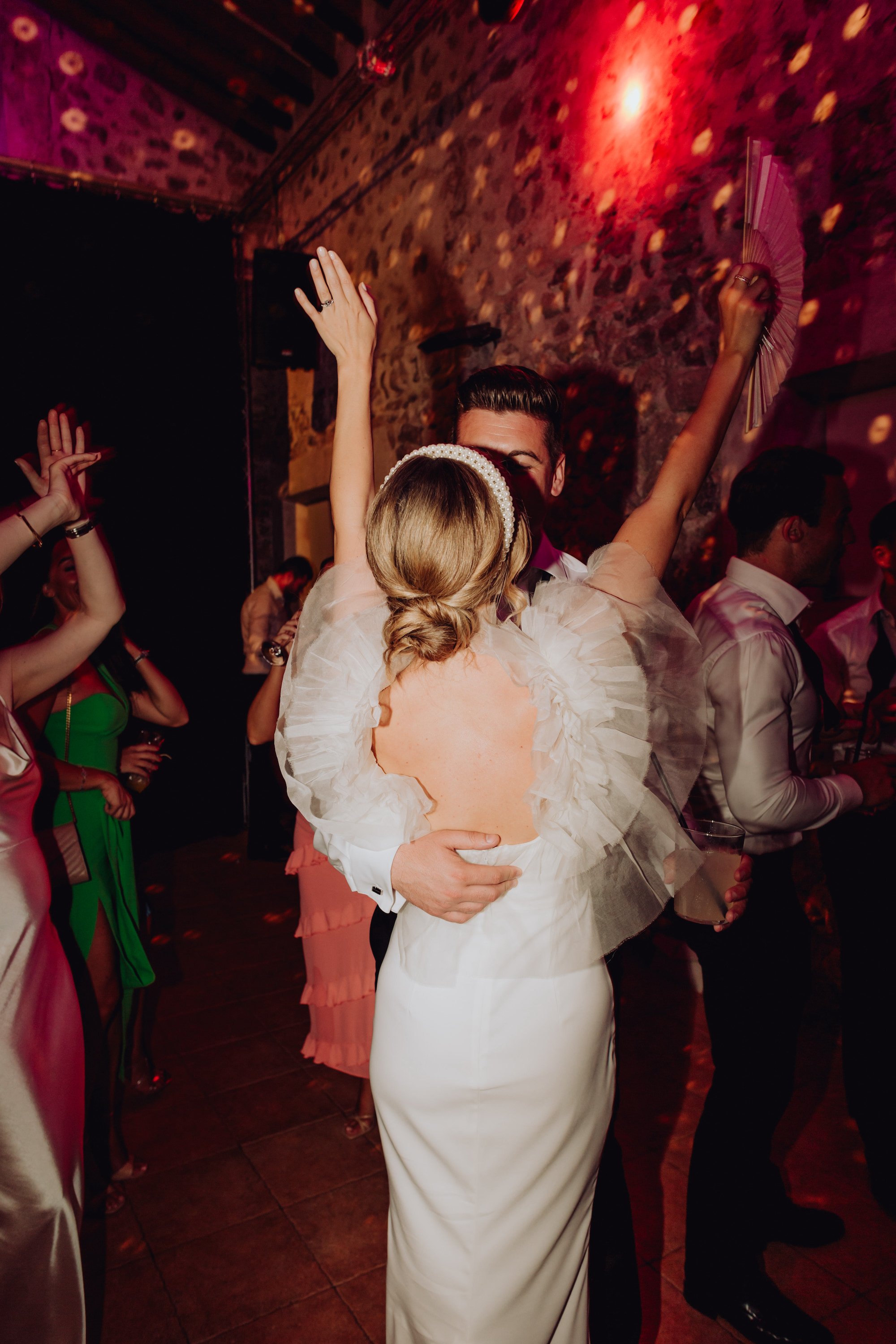 Beautiful bride Rebecca wears the Mayfair dress with detachable Mayfair skirt for her Wedding | Wedding dresses by Halfpenny London