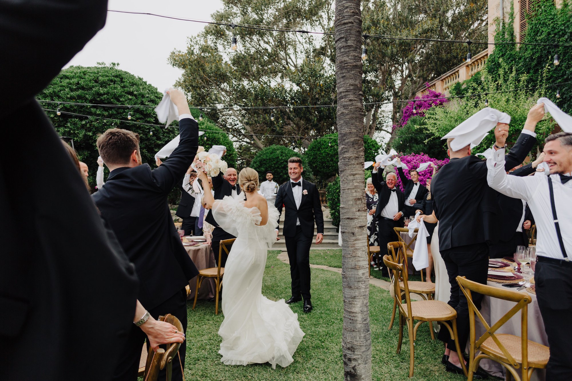 Beautiful bride Rebecca wears the Mayfair dress with detachable Mayfair skirt for her Wedding | Wedding dresses by Halfpenny London