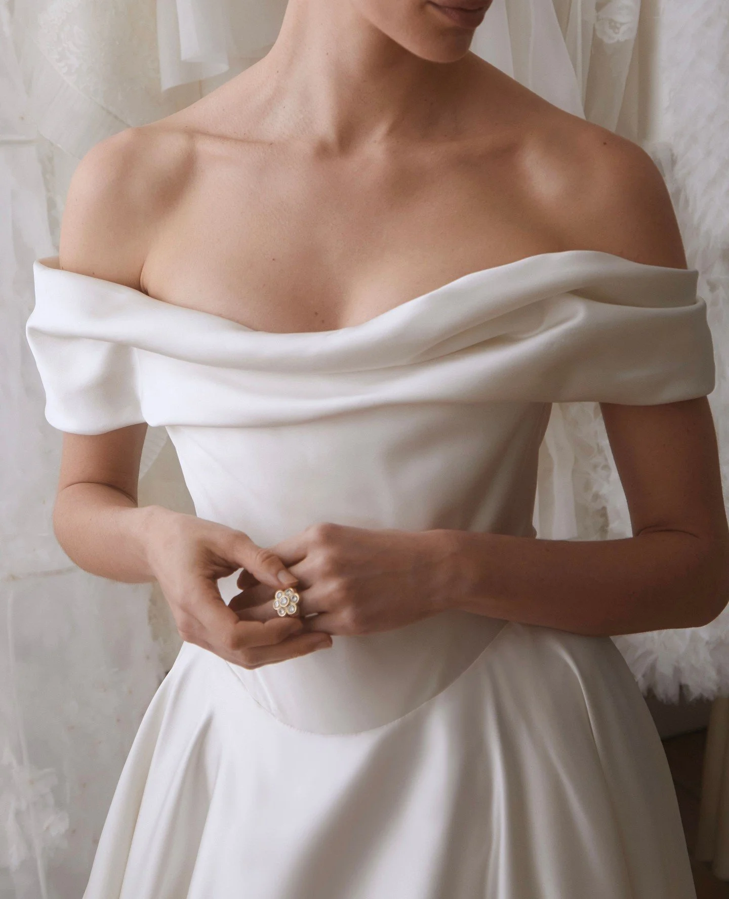 A modern evolution of our signature corsetry, the Serenity dress is crafted in luminous duchess satin. Finished with a dipped basque waist and a liquid, full circle skirt. ⁠
⁠
Discover Twenty Vol. I at our London flagship boutique.⁠
⁠
Photography: @d