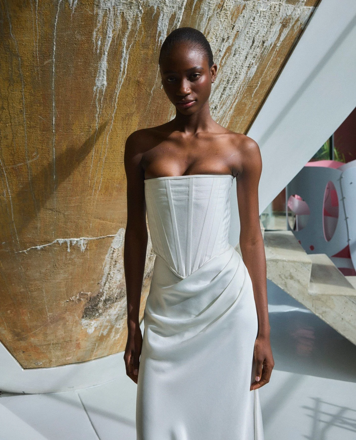 The Phoenix corset from atelier to final. Flat-fronted mikado, a lace-up back and a dipped waistline that sculpts and supports. Edgy, elegant, and endlessly adaptable. ⁠
⁠
Make an appointment to discover it in person, styled with your favourite skirt