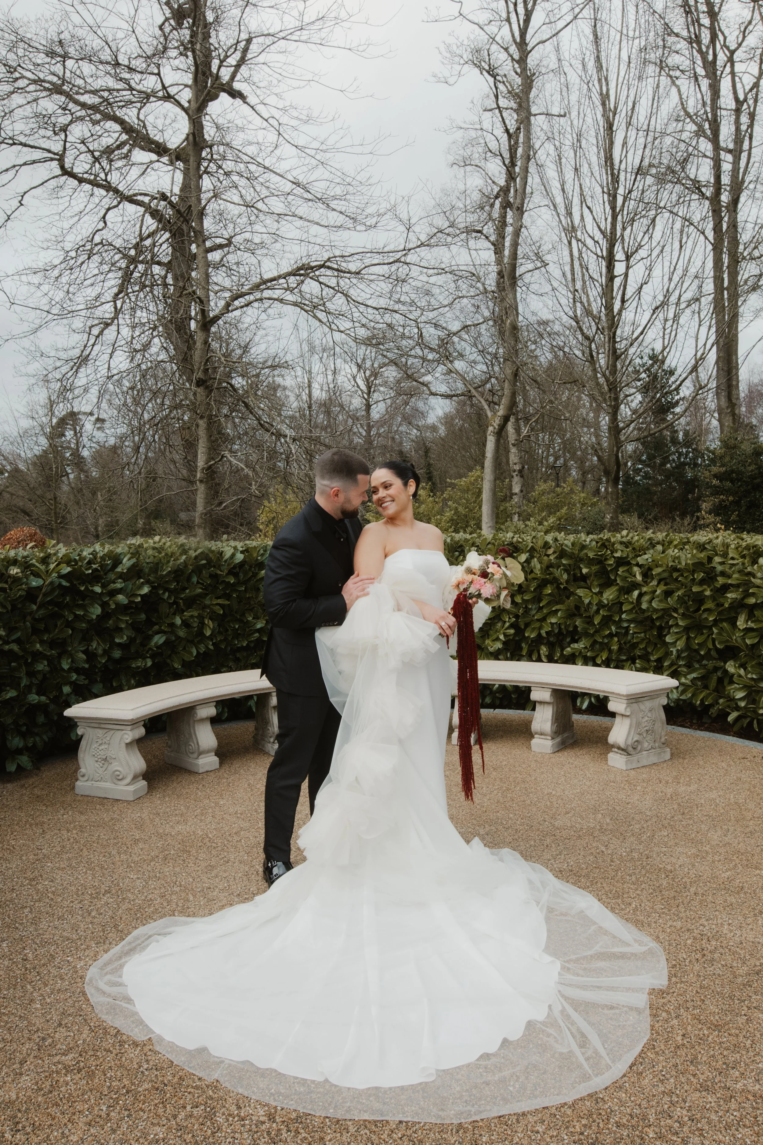 Demi Doherty in the Equinox Dress and Periwinkle Veil