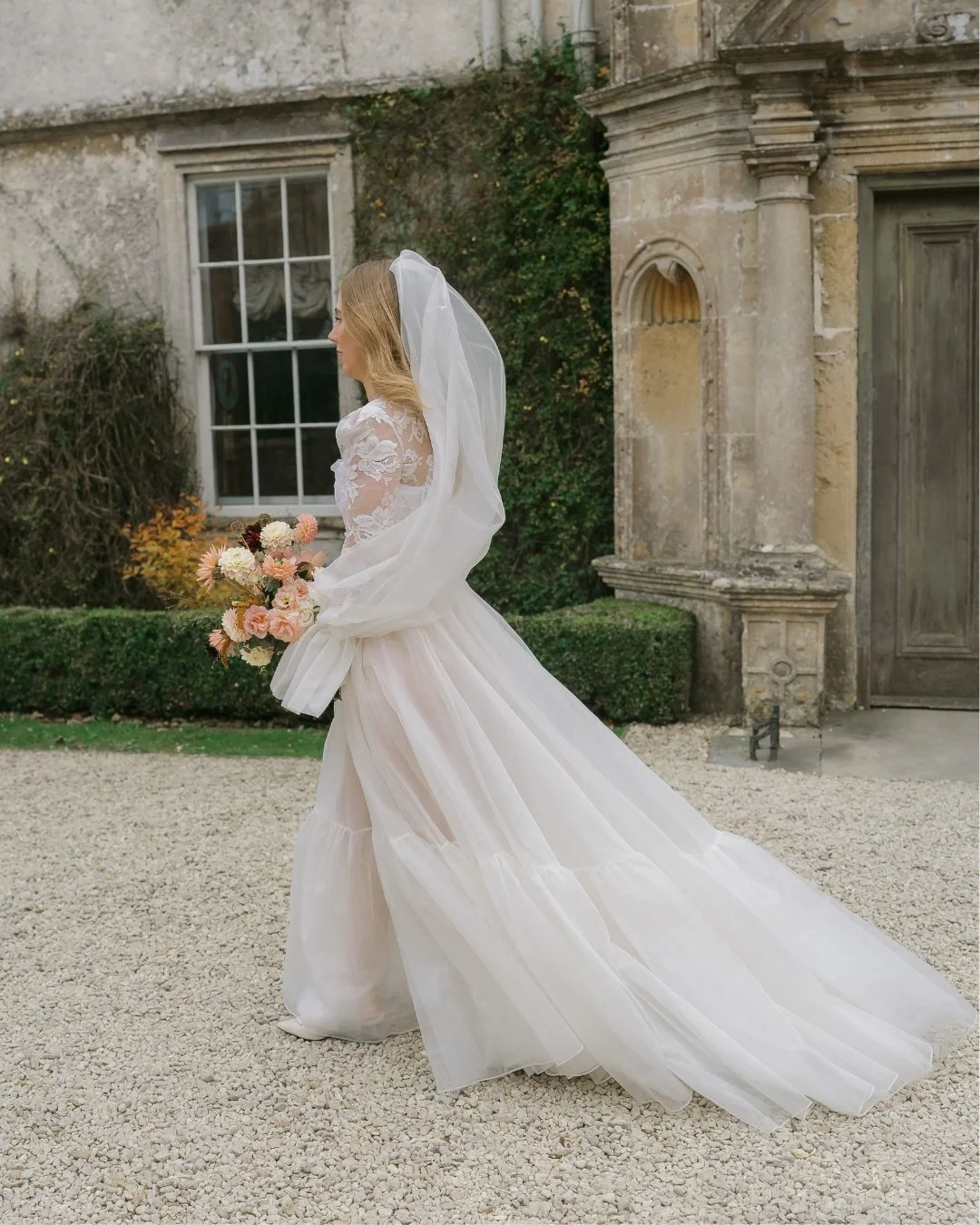 &ldquo;It felt less like trying on dresses and more like creating something together &mdash; a series of evolving looks that reflected both [Halfpenny&rsquo;s] artistry and my imagination.&rdquo;⁠
⁠
@elspethshaw&rsquo;s bridal look came together by p