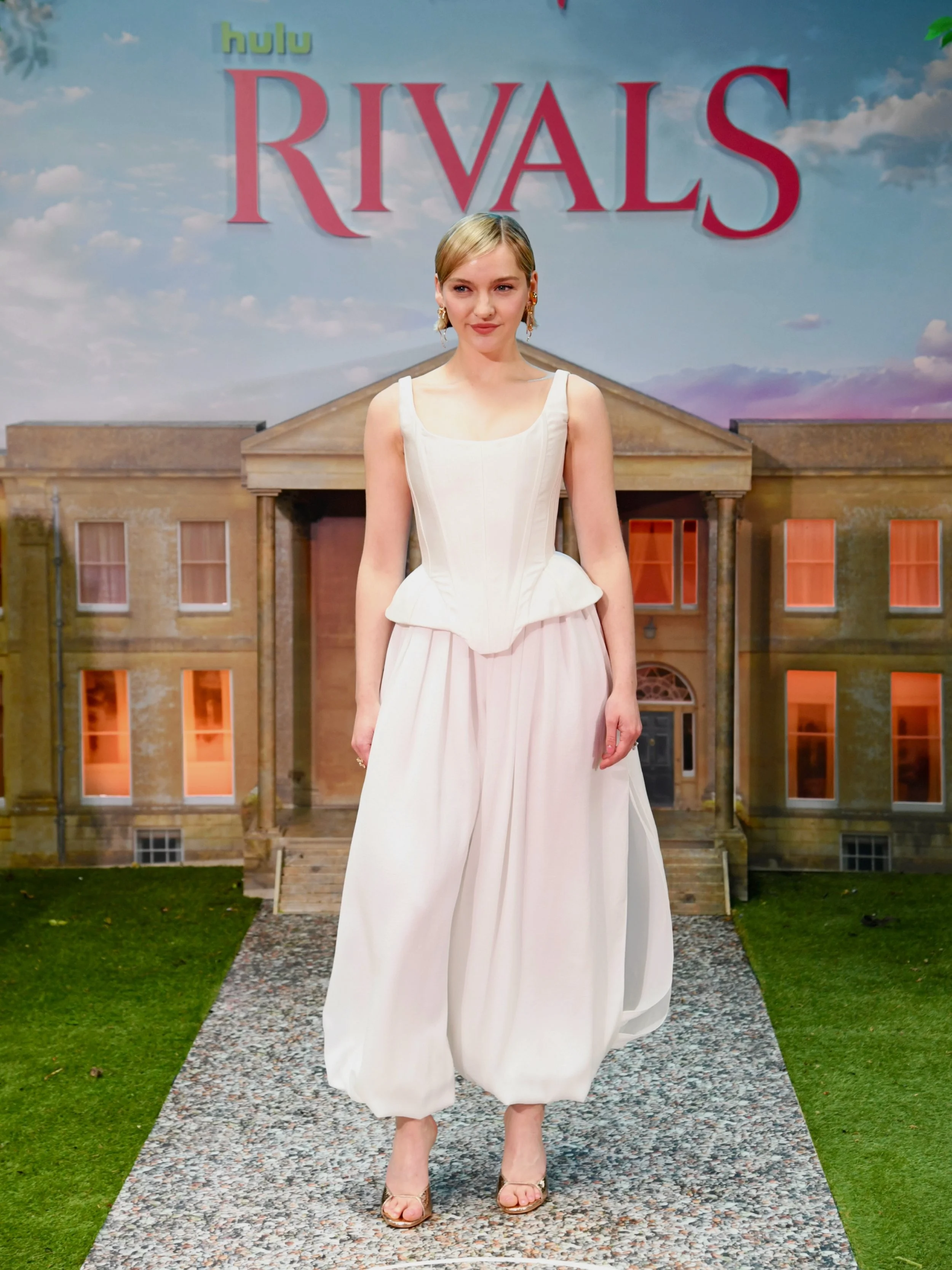 A moment deserving of flowers. @catrionachandler wearing the Penelope corset and Oxana trousers, from our collection &lsquo;Give Them Their Flowers Now&rsquo;, for the Rivals premiere in London last night.

Styling by @grace.radhakrishnan