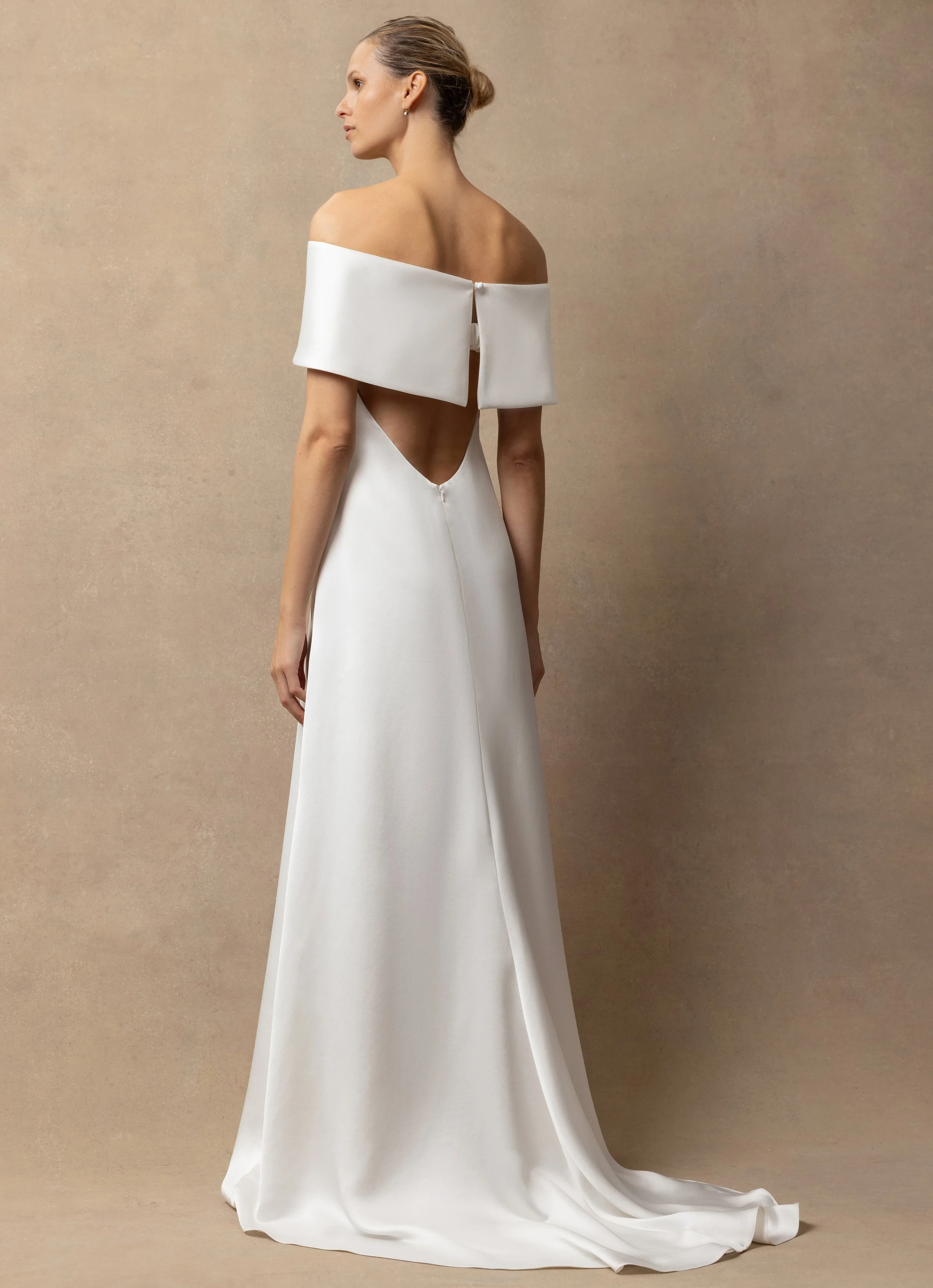 halfpenny london bridal emeline shrug worn with jil wedding dress picture from the back